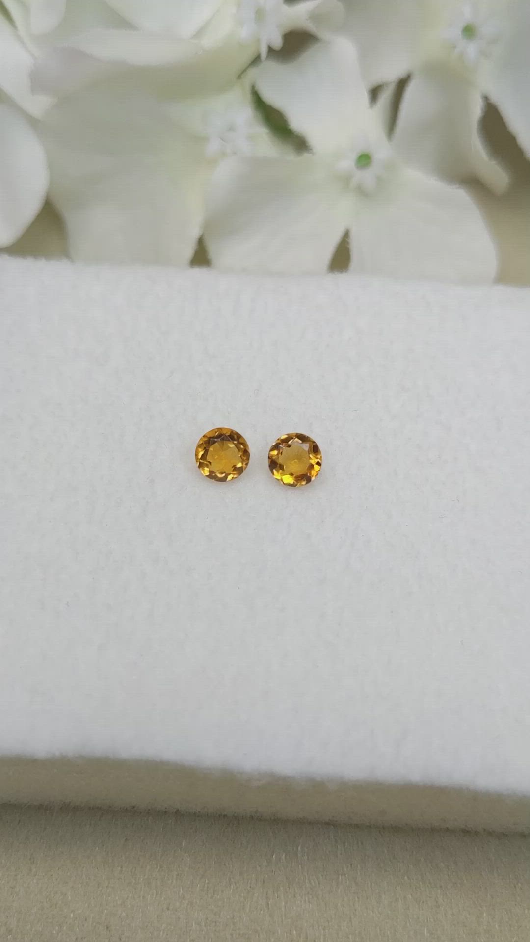 0.81&nbsp;Ct.Tw.Total Carat Weight Yellowish Orange Madeira Citrine Pair from Brazil Size Video