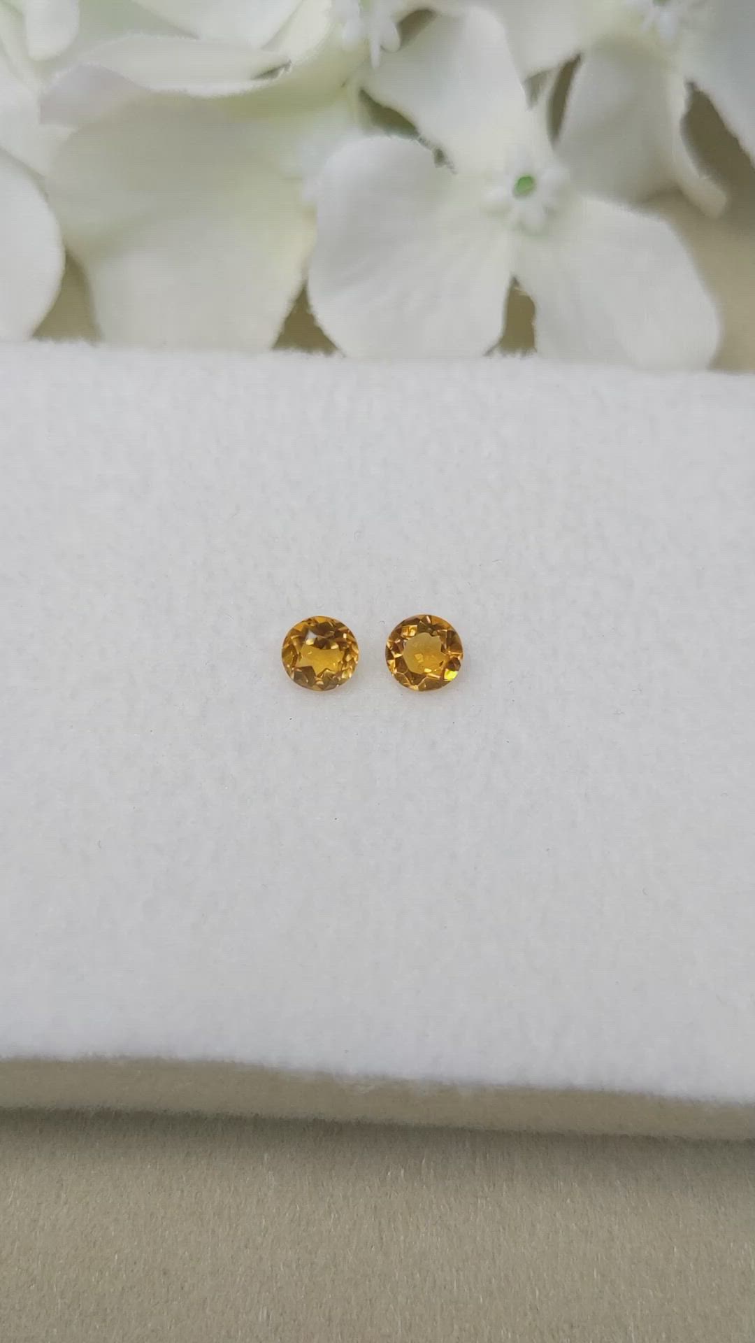 0.91&nbsp;Ct.Tw.Total Carat Weight Orangish Yellow Madeira Citrine Pair from Brazil Size Video