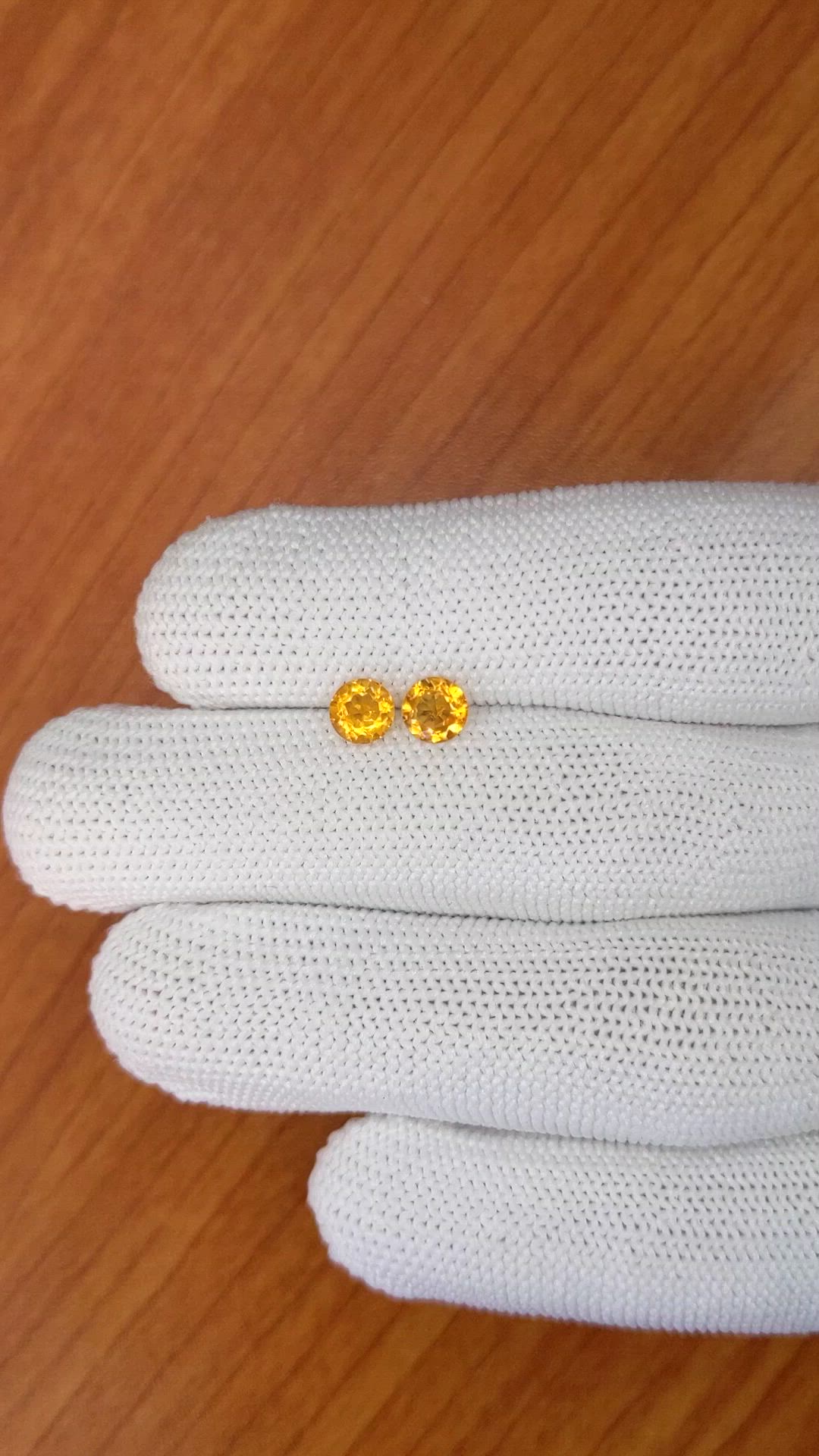 0.91&nbsp;Ct.Tw.Total Carat Weight Orangish Yellow Madeira Citrine Pair from Brazil Size Video
