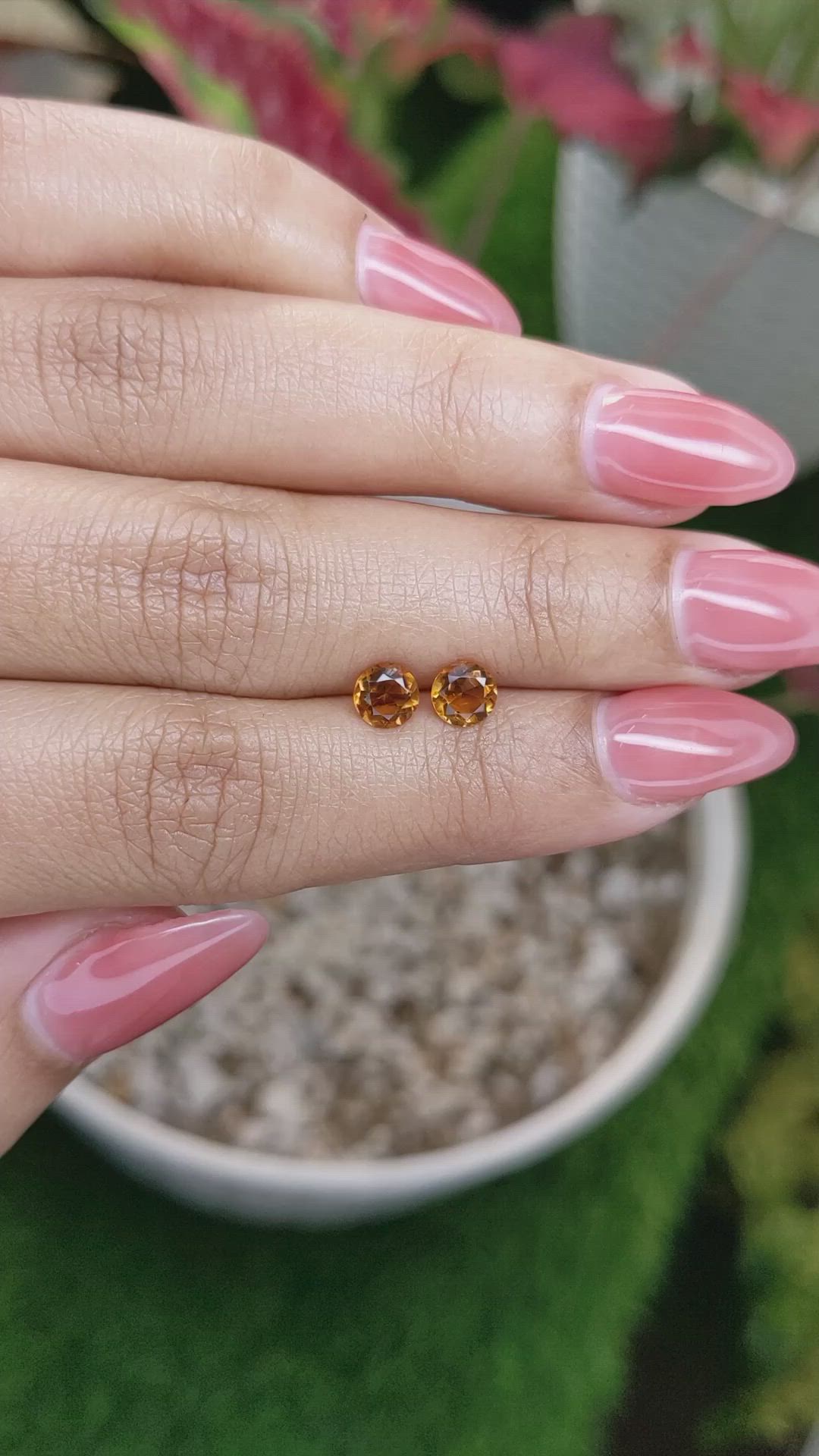 0.86&nbsp;Ct.Tw.Total Carat Weight Orange Madeira Citrine Pair from Brazil Size Video