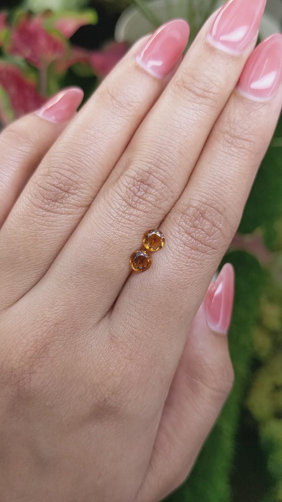 0.86&nbsp;Ct.Tw.Total Carat Weight Orange Madeira Citrine Pair from Brazil Size Video