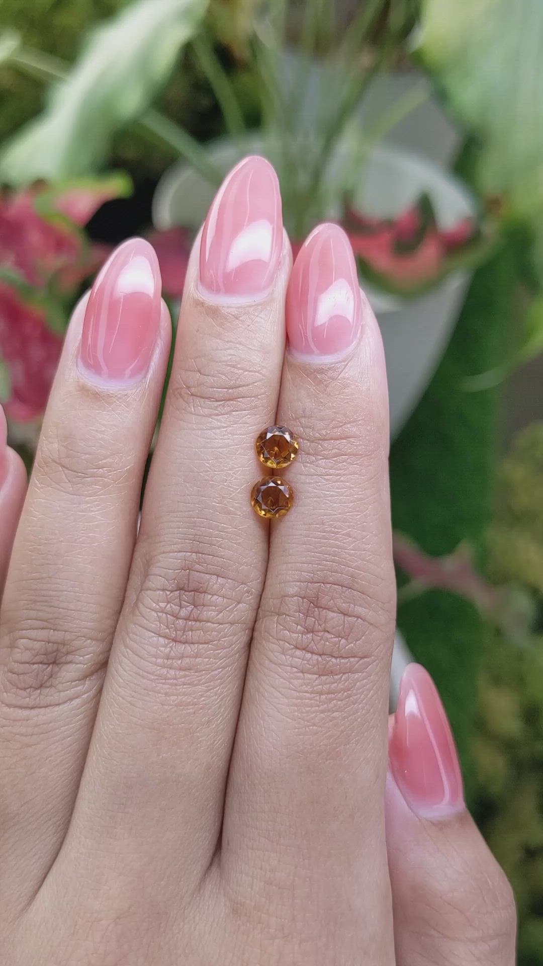 0.86&nbsp;Ct.Tw.Total Carat Weight Orange Madeira Citrine Pair from Brazil Size Video