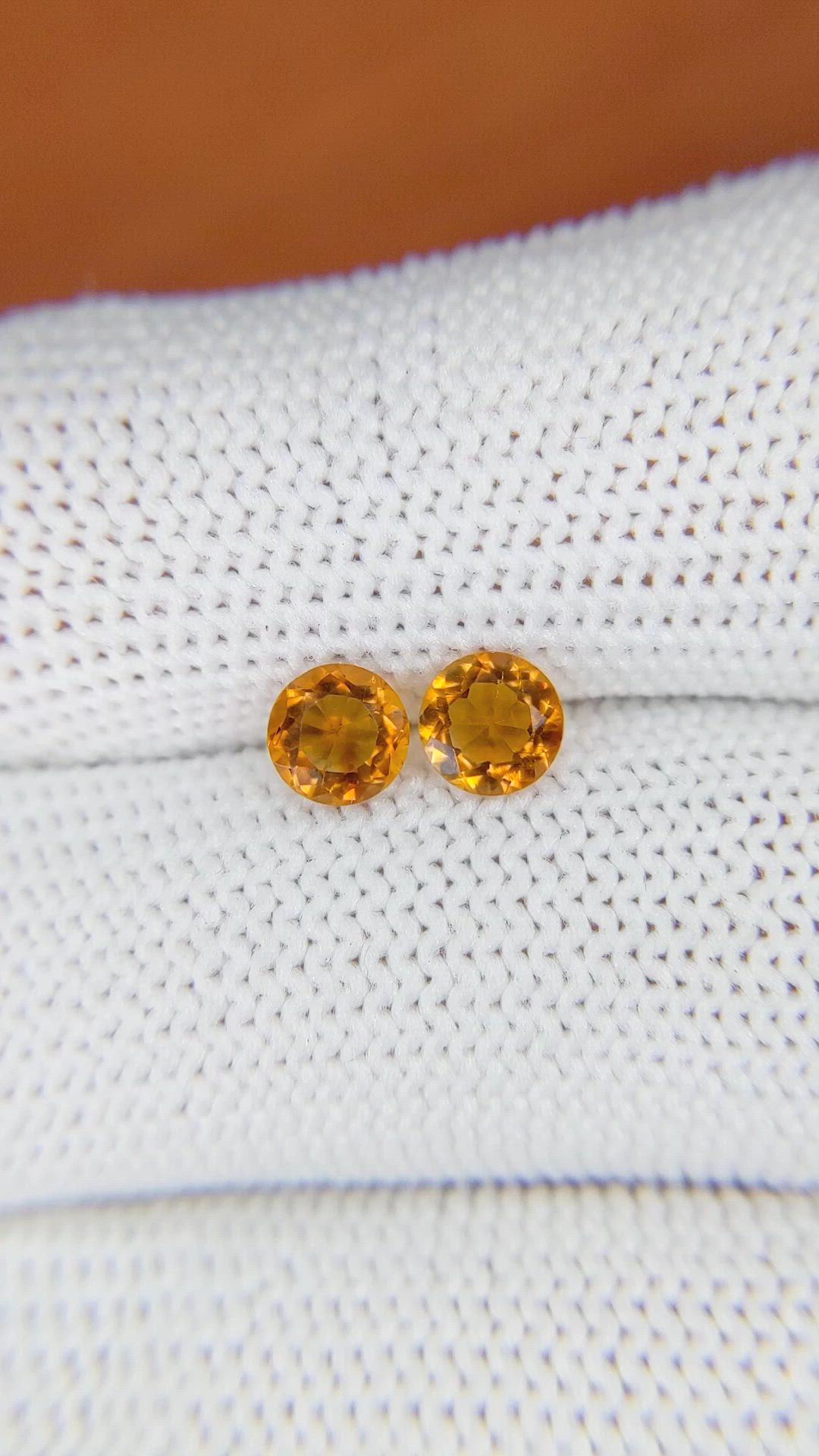 0.86&nbsp;Ct.Tw.Total Carat Weight Orange Madeira Citrine Pair from Brazil Size Video