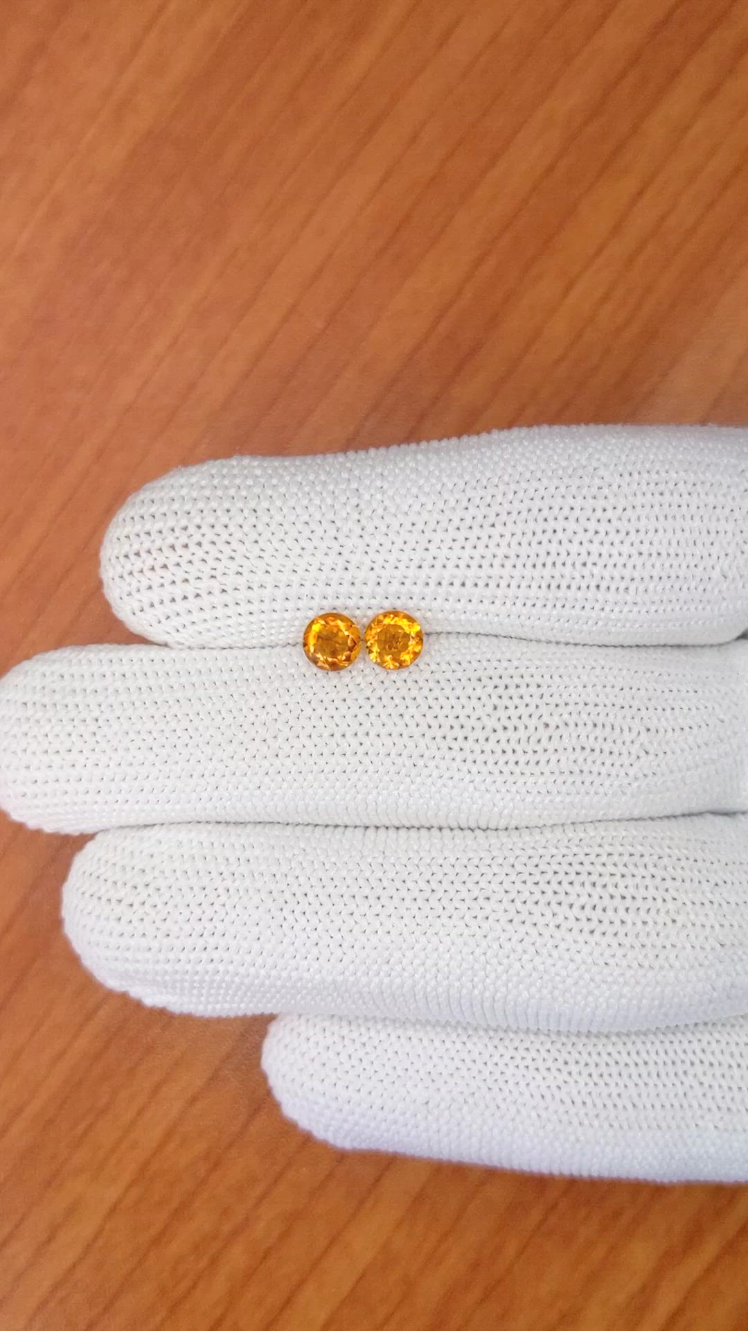 0.86&nbsp;Ct.Tw.Total Carat Weight Orange Madeira Citrine Pair from Brazil Size Video