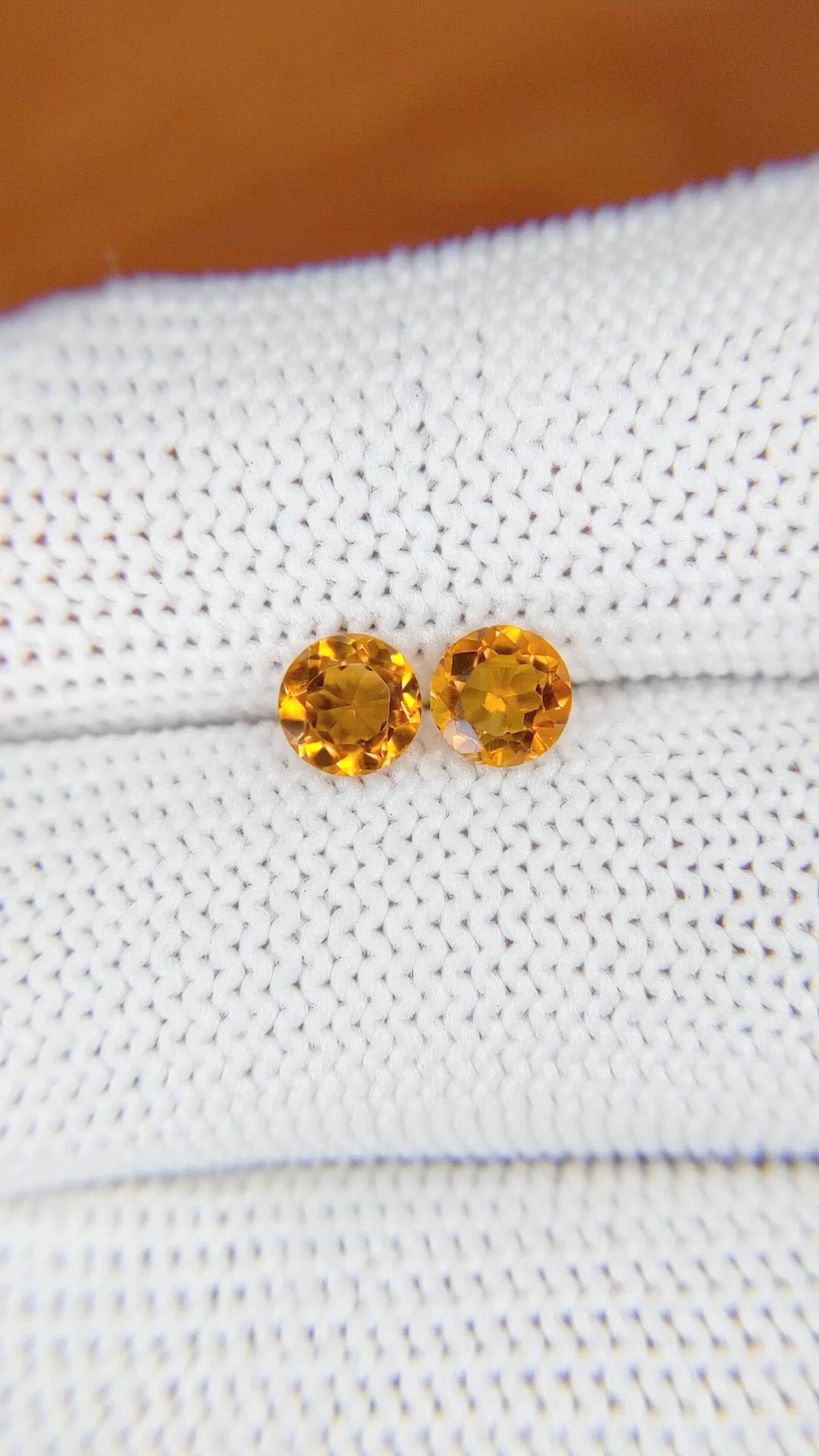 0.84&nbsp;Ct.Tw.Total Carat Weight Orange Madeira Citrine Pair from Brazil Size Video