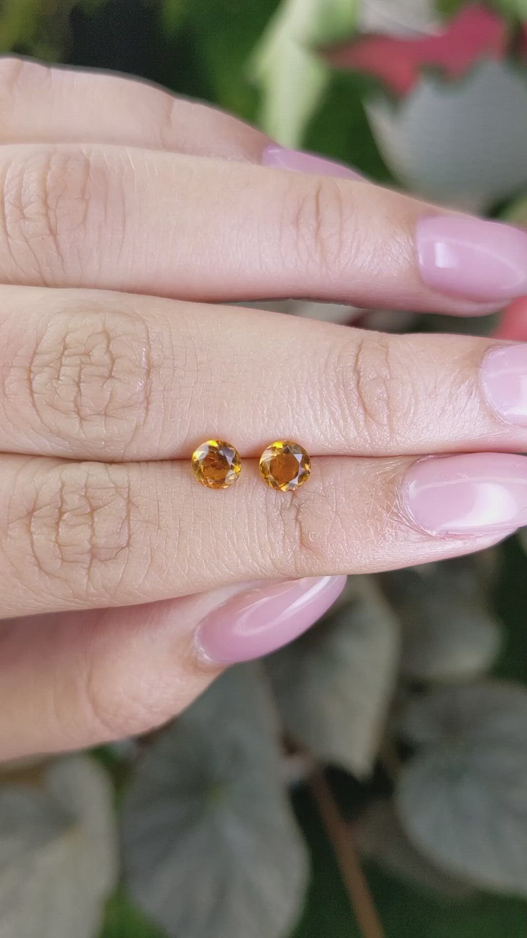 0.84&nbsp;Ct.Tw.Total Carat Weight Orange Madeira Citrine Pair from Brazil Size Video