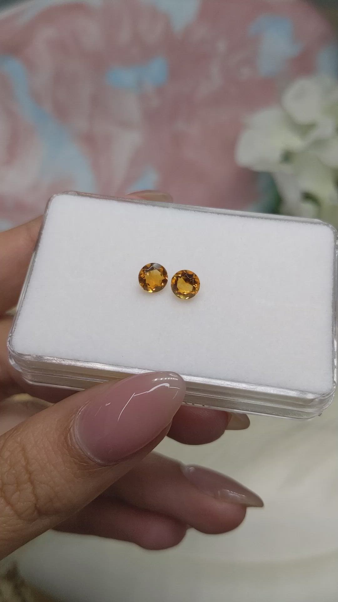 0.84&nbsp;Ct.Tw.Total Carat Weight Orange Madeira Citrine Pair from Brazil Size Video