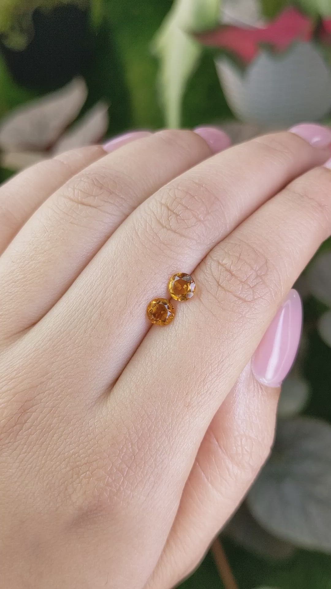 0.84&nbsp;Ct.Tw.Total Carat Weight Orange Madeira Citrine Pair from Brazil Size Video