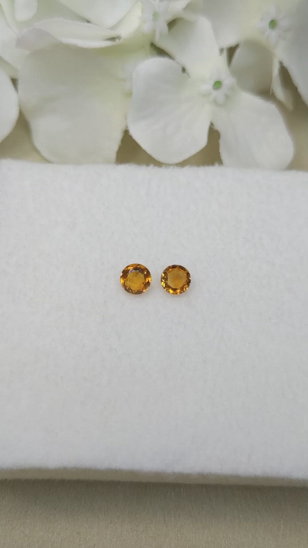 0.80 Ct.Tw.Total Carat Weight Orange Madeira Citrine Pair from Brazil Size Video