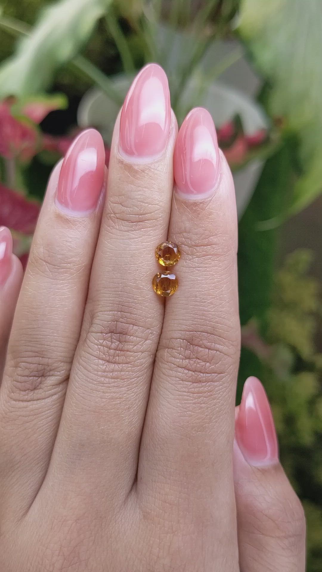 0.80 Ct.Tw.Total Carat Weight Orange Madeira Citrine Pair from Brazil Size Video