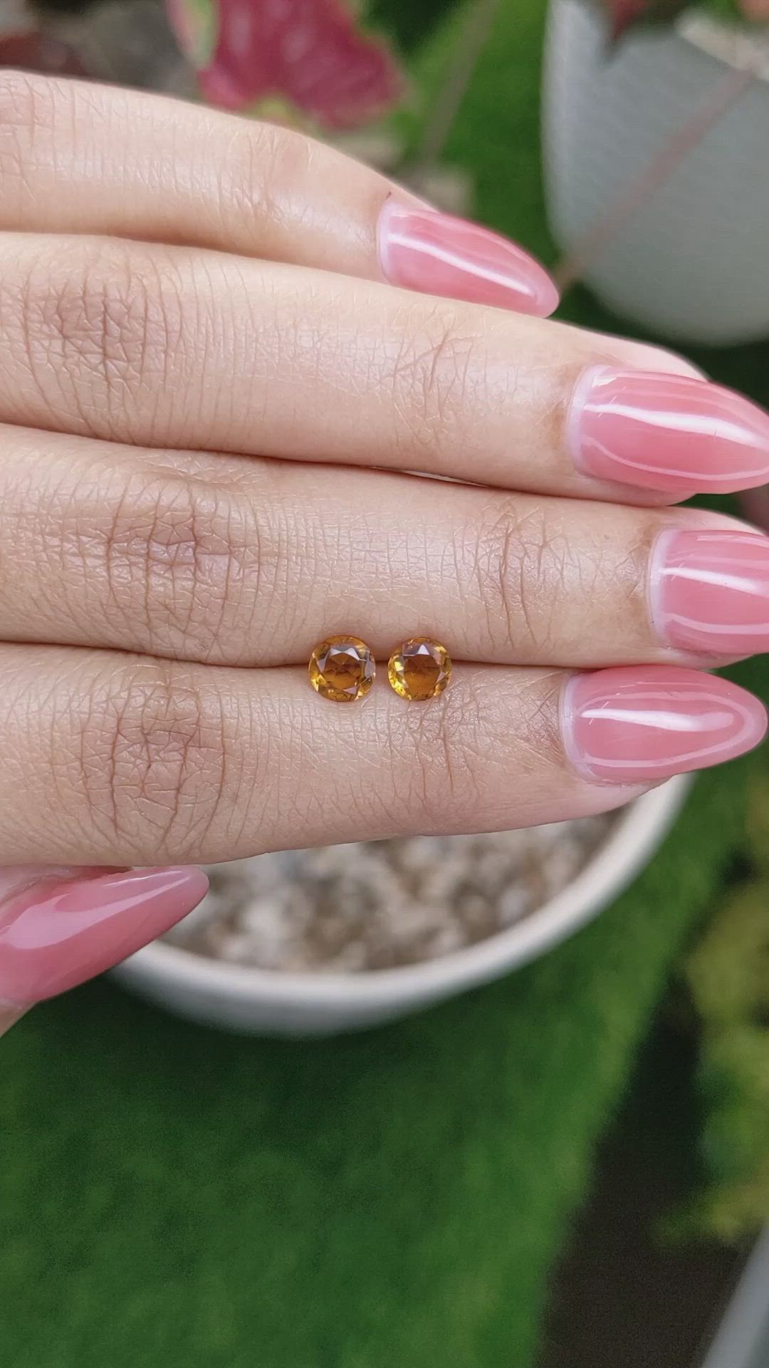 0.80 Ct.Tw.Total Carat Weight Orange Madeira Citrine Pair from Brazil Size Video