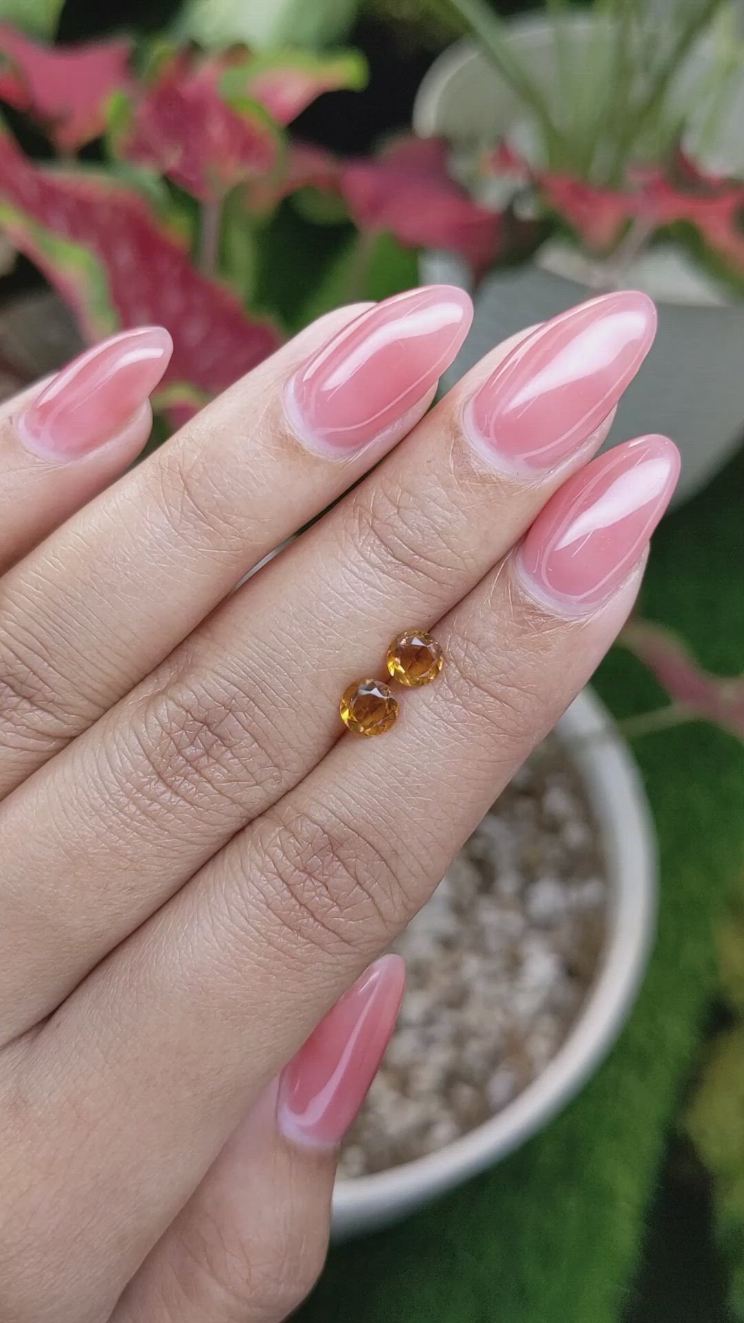 0.80 Ct.Tw.Total Carat Weight Orange Madeira Citrine Pair from Brazil Size Video