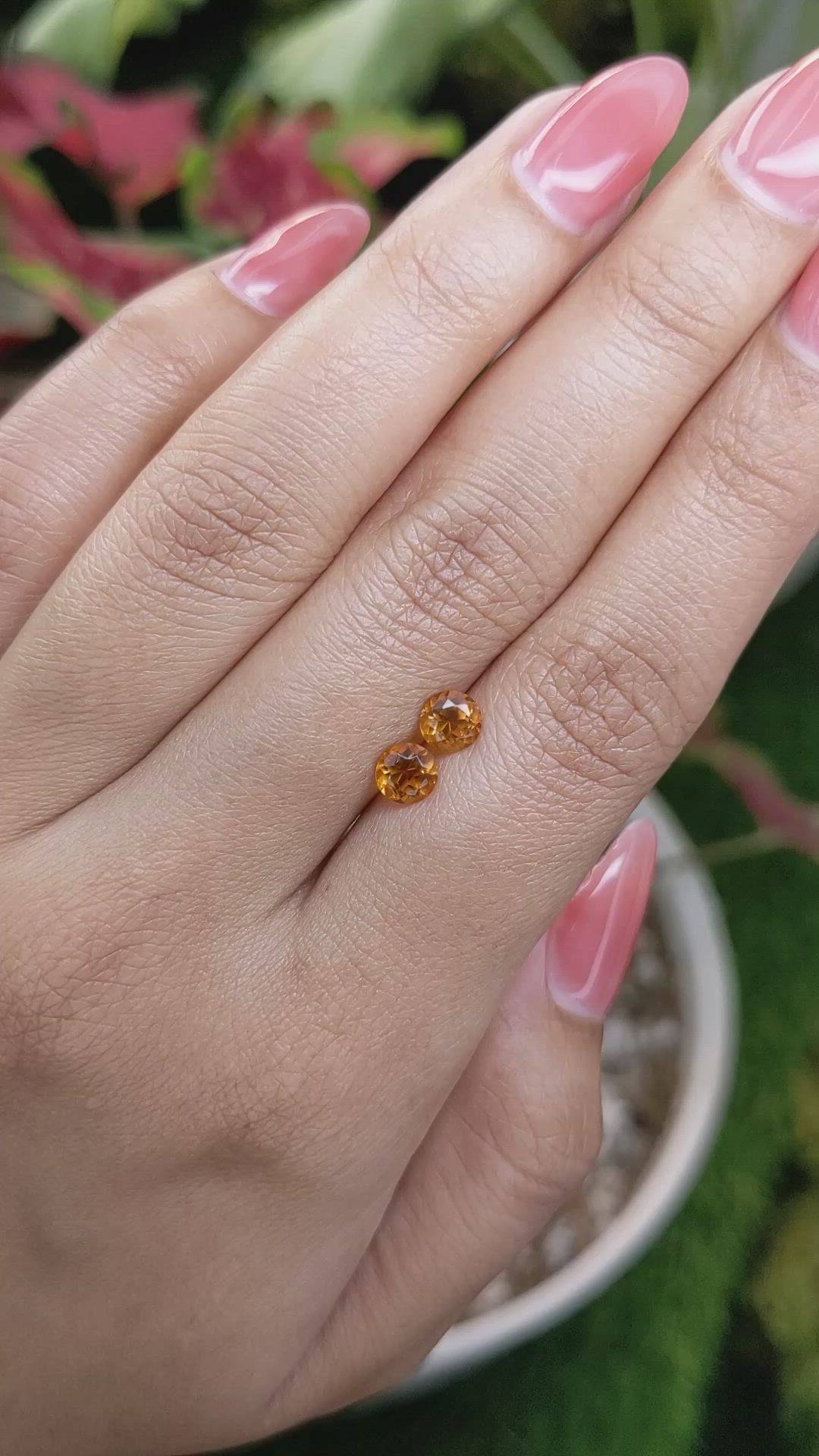 0.93&nbsp;Ct.Tw.Total Carat Weight Orange Madeira Citrine Pair from Brazil Size Video