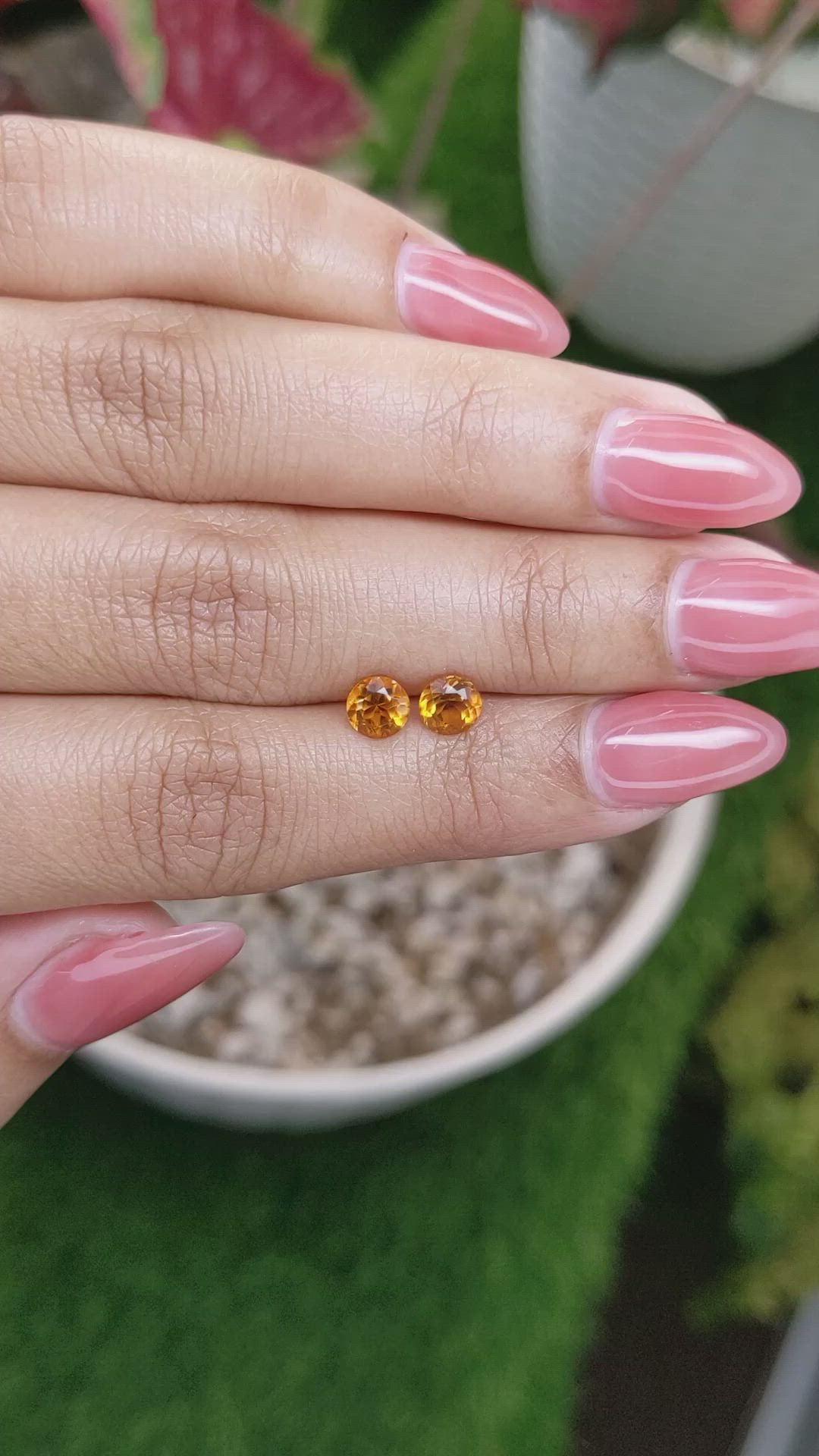 0.93&nbsp;Ct.Tw.Total Carat Weight Orange Madeira Citrine Pair from Brazil Size Video