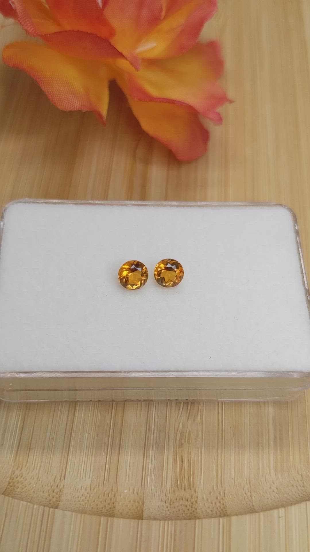 0.93&nbsp;Ct.Tw.Total Carat Weight Orange Madeira Citrine Pair from Brazil Size Video