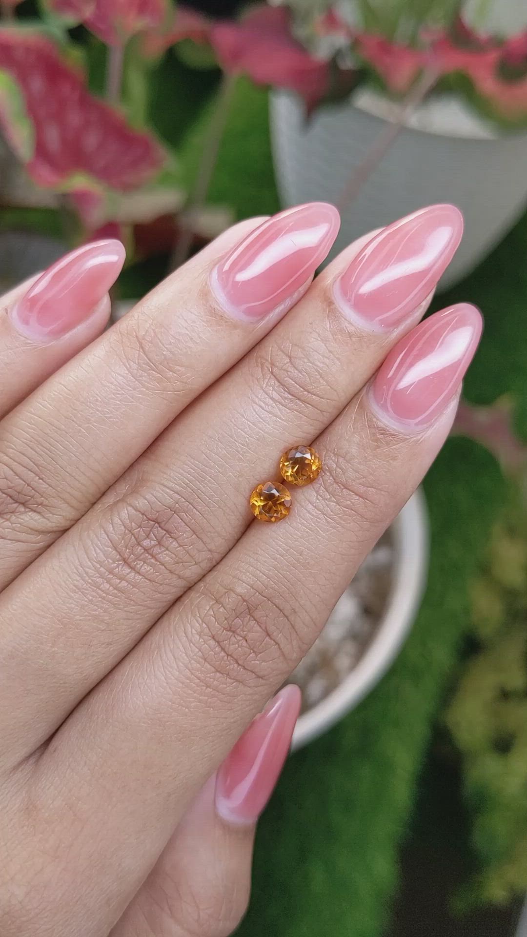 0.93&nbsp;Ct.Tw.Total Carat Weight Orange Madeira Citrine Pair from Brazil Size Video