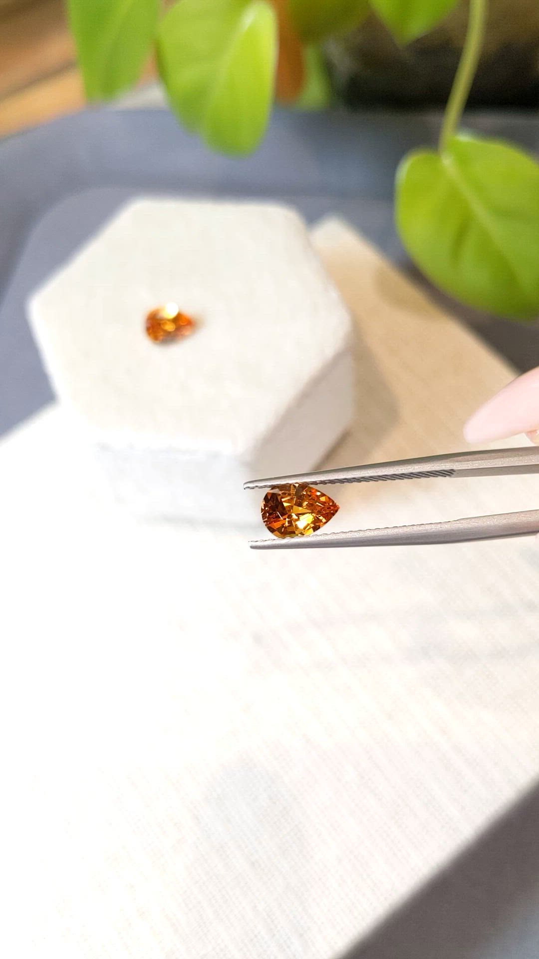 2.40&nbsp;Ct.Tw.Total Carat Weight Orange Spessartite Garnet Pair from Namibia Size Video
