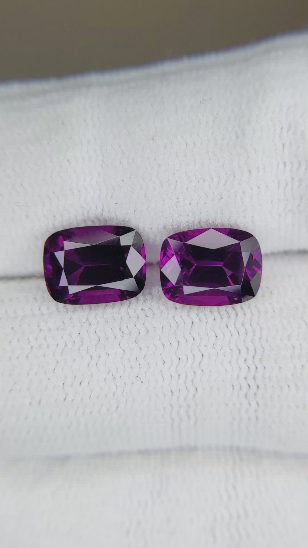 5.68&nbsp;Ct.Tw.Total Carat Weight Purple Garnet Pair from Mozambique Size Video