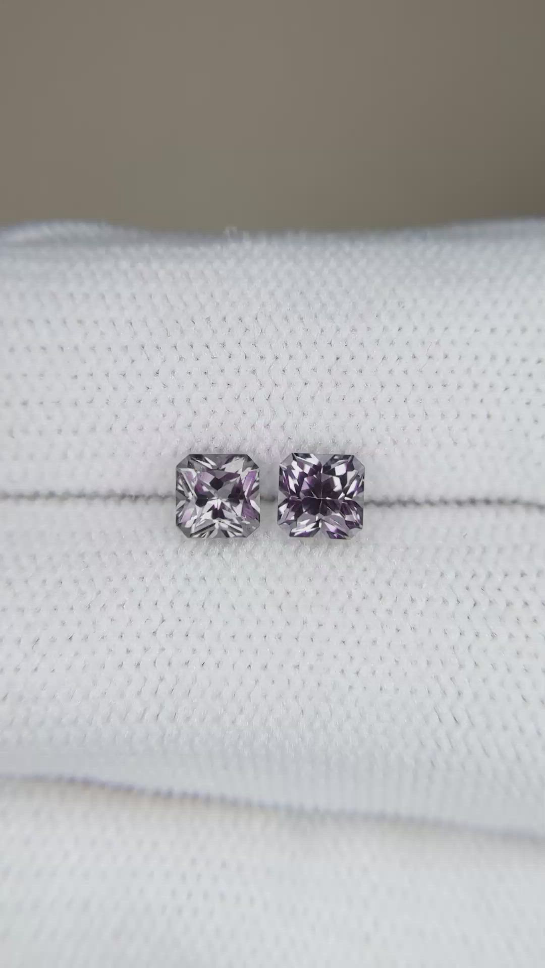 1.16&nbsp;Ct.Tw.Total Carat Weight Purplish Grey Spinel Pair from Ceylon (Sri Lanka) Size Video