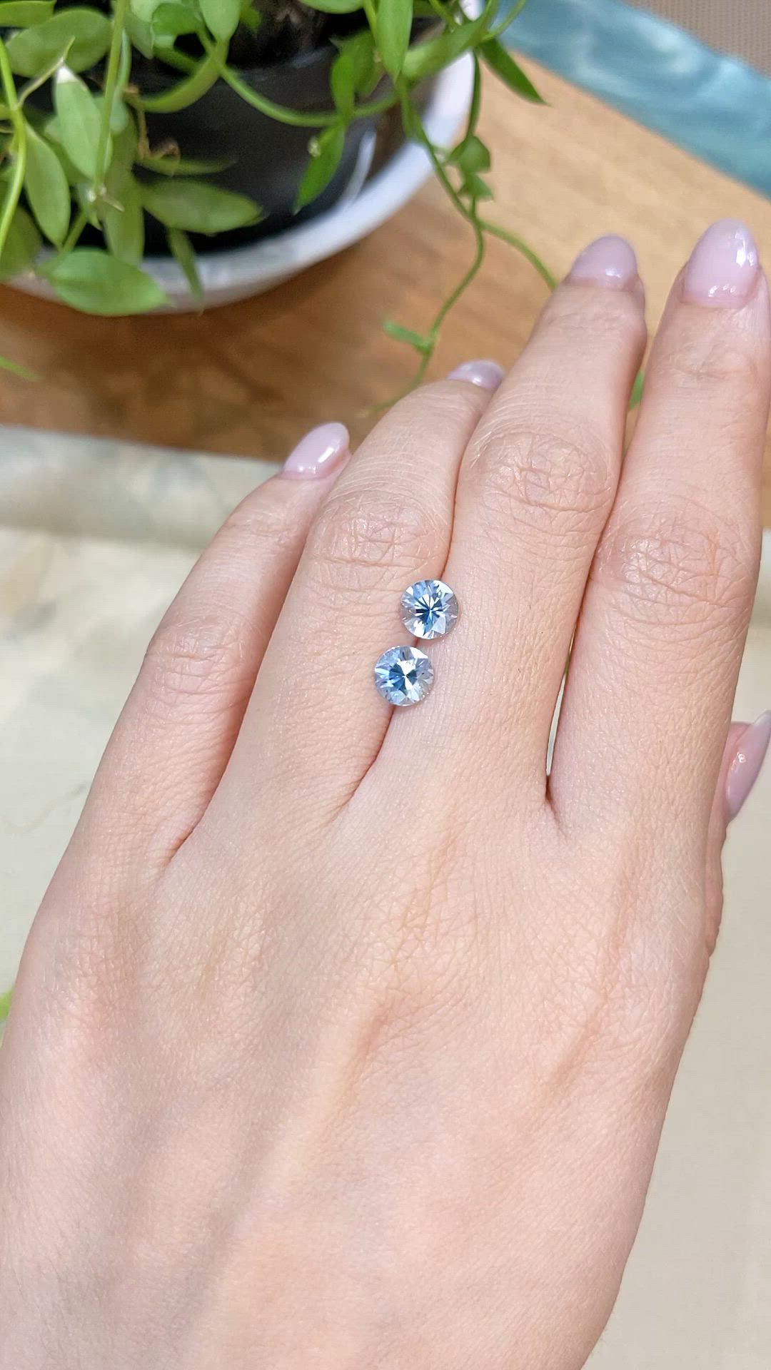 1.56&nbsp;Ct.Tw.Total Carat Weight Blue Aquamarine Pair from Brazil Size Video