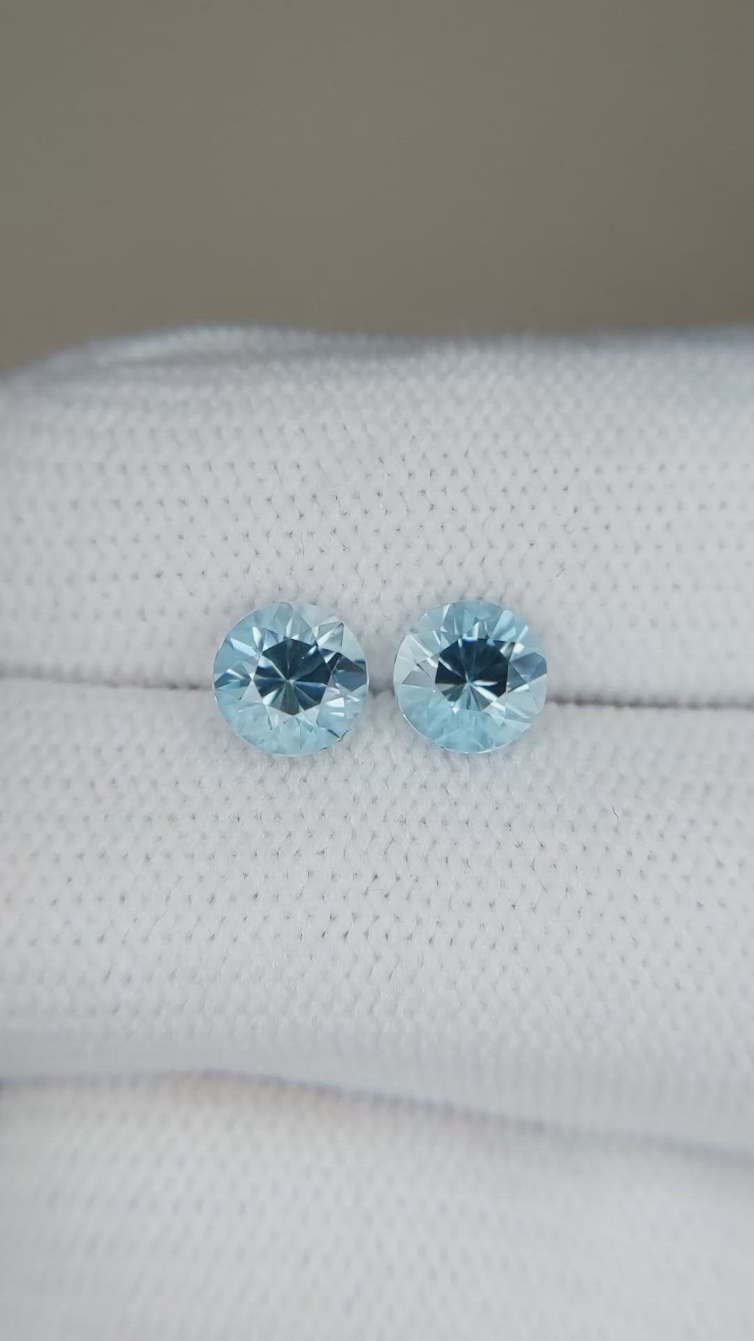 1.56&nbsp;Ct.Tw.Total Carat Weight Blue Aquamarine Pair from Brazil Size Video
