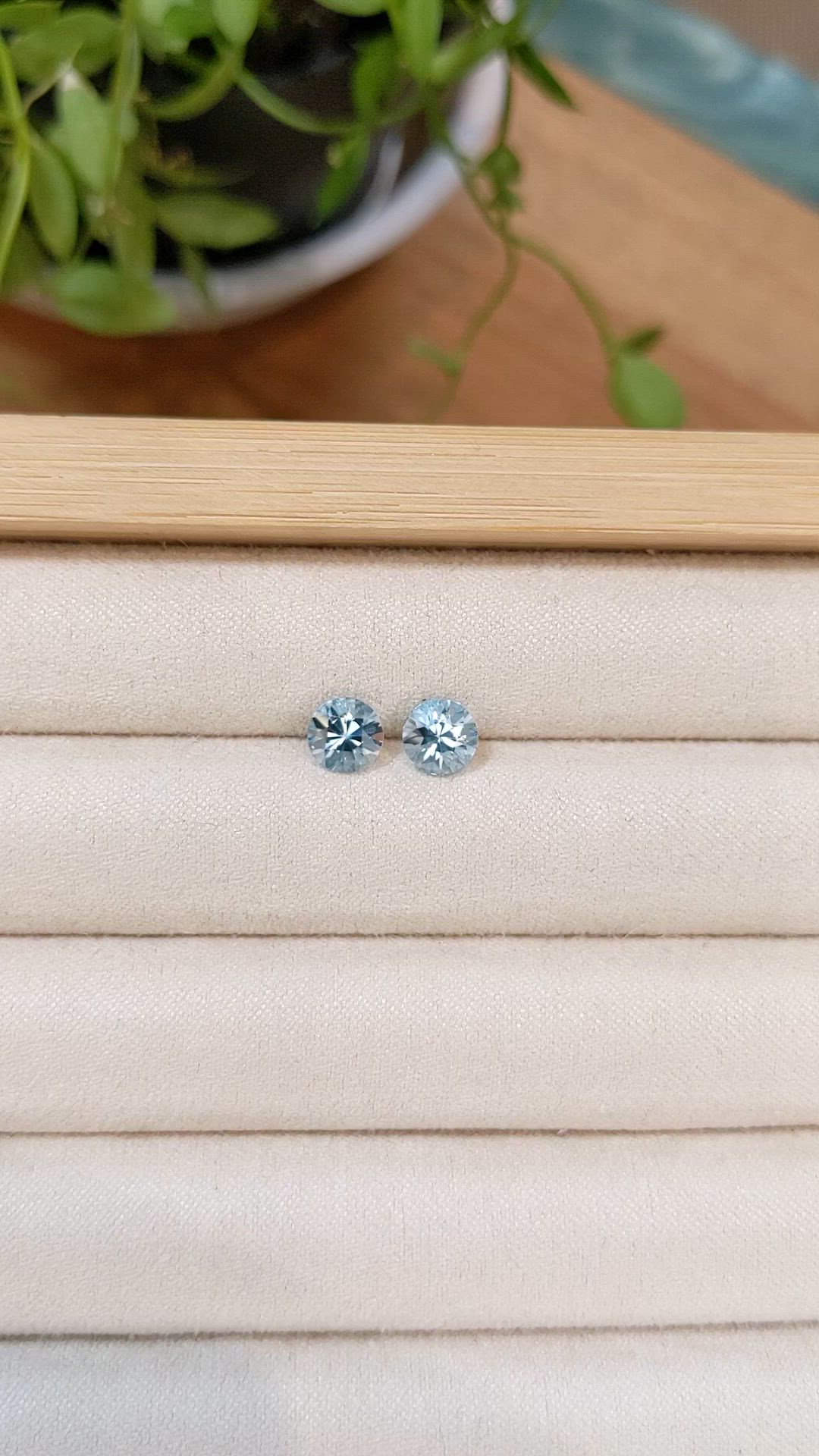 1.49&nbsp;Ct.Tw.Total Carat Weight Blue Aquamarine Pair from Brazil Size Video