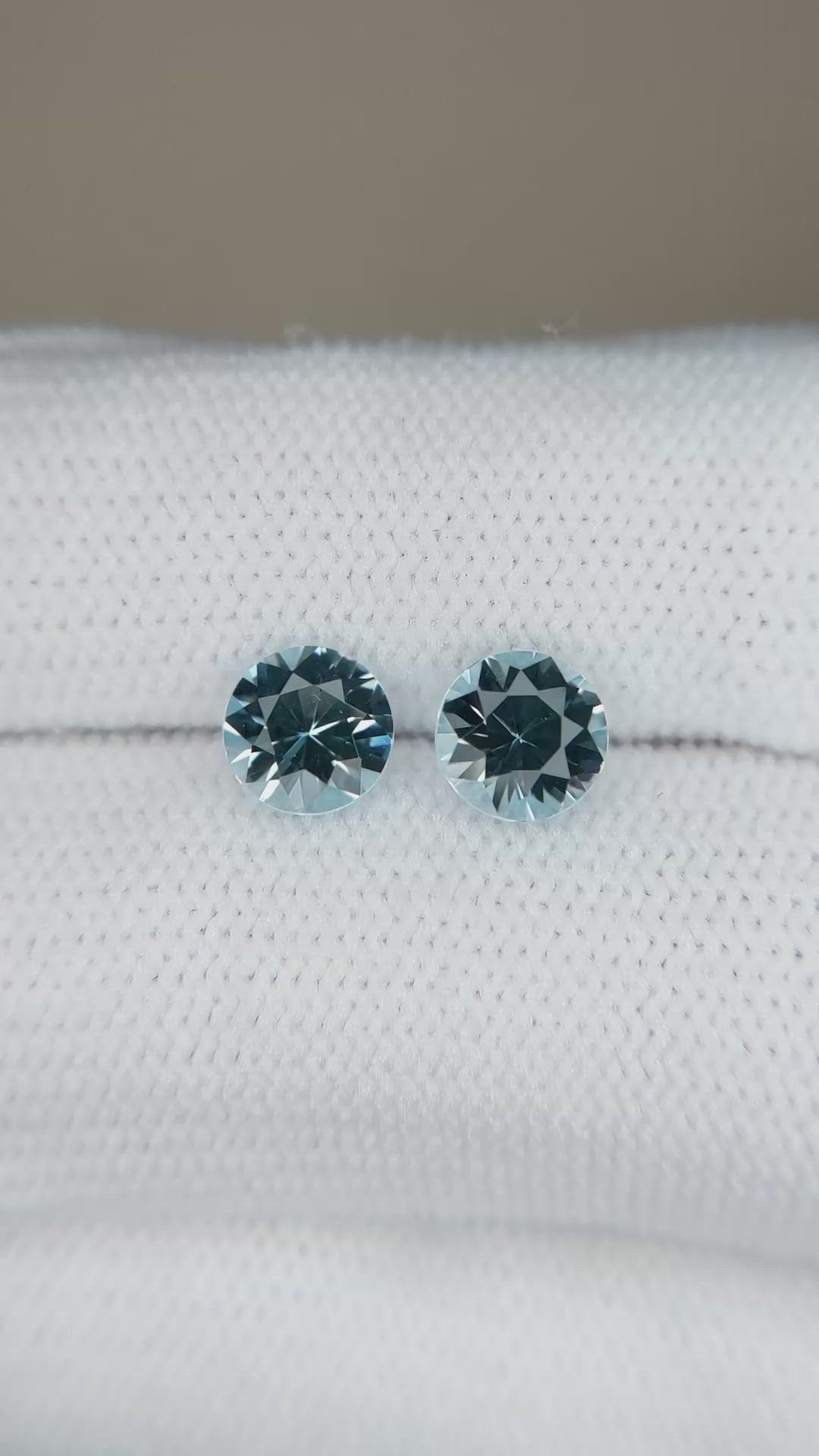1.51&nbsp;Ct.Tw.Total Carat Weight Blue Aquamarine Pair from Brazil Size Video