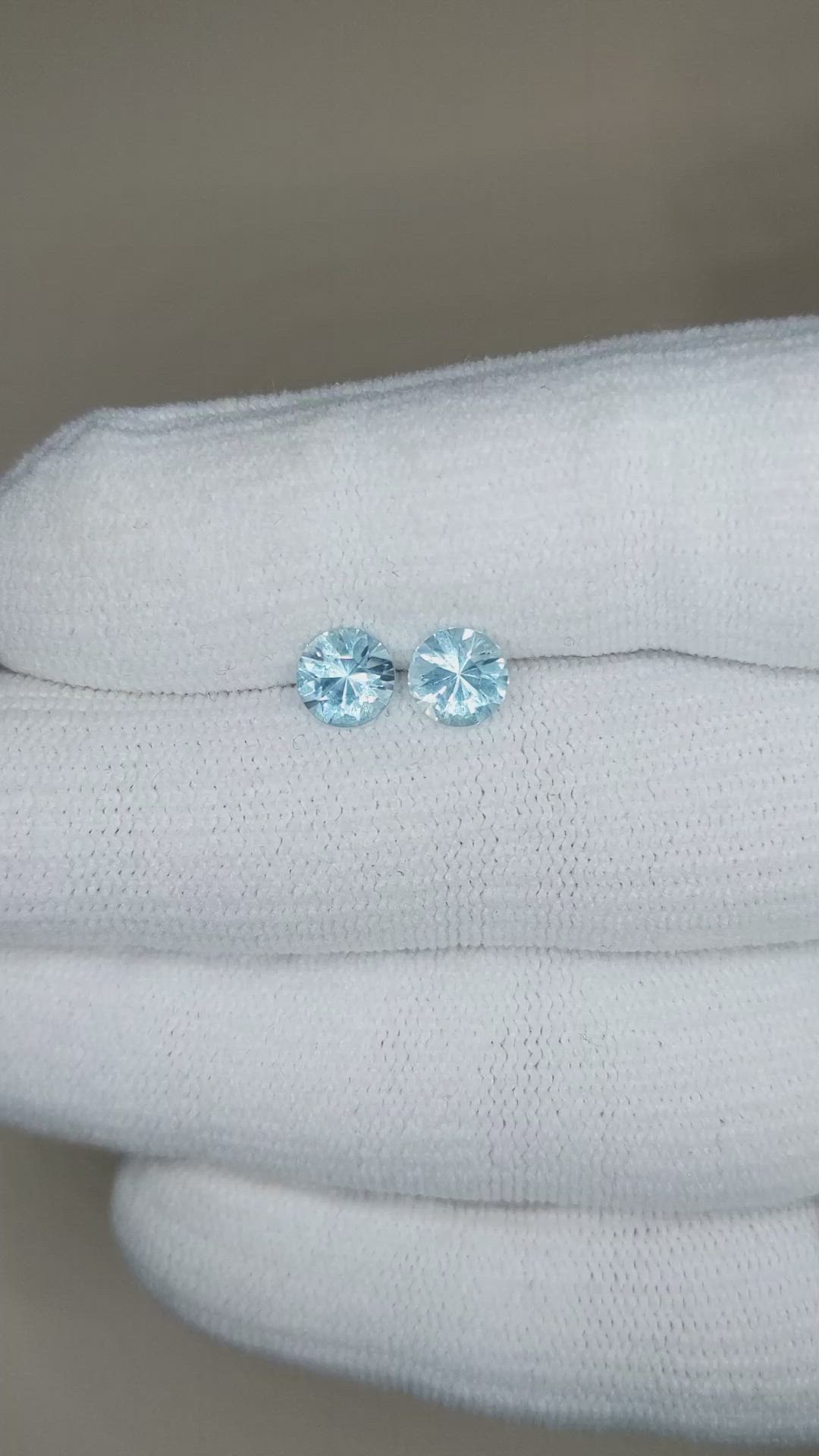 1.44&nbsp;Ct.Tw.Total Carat Weight Blue Aquamarine Pair from Brazil Size Video