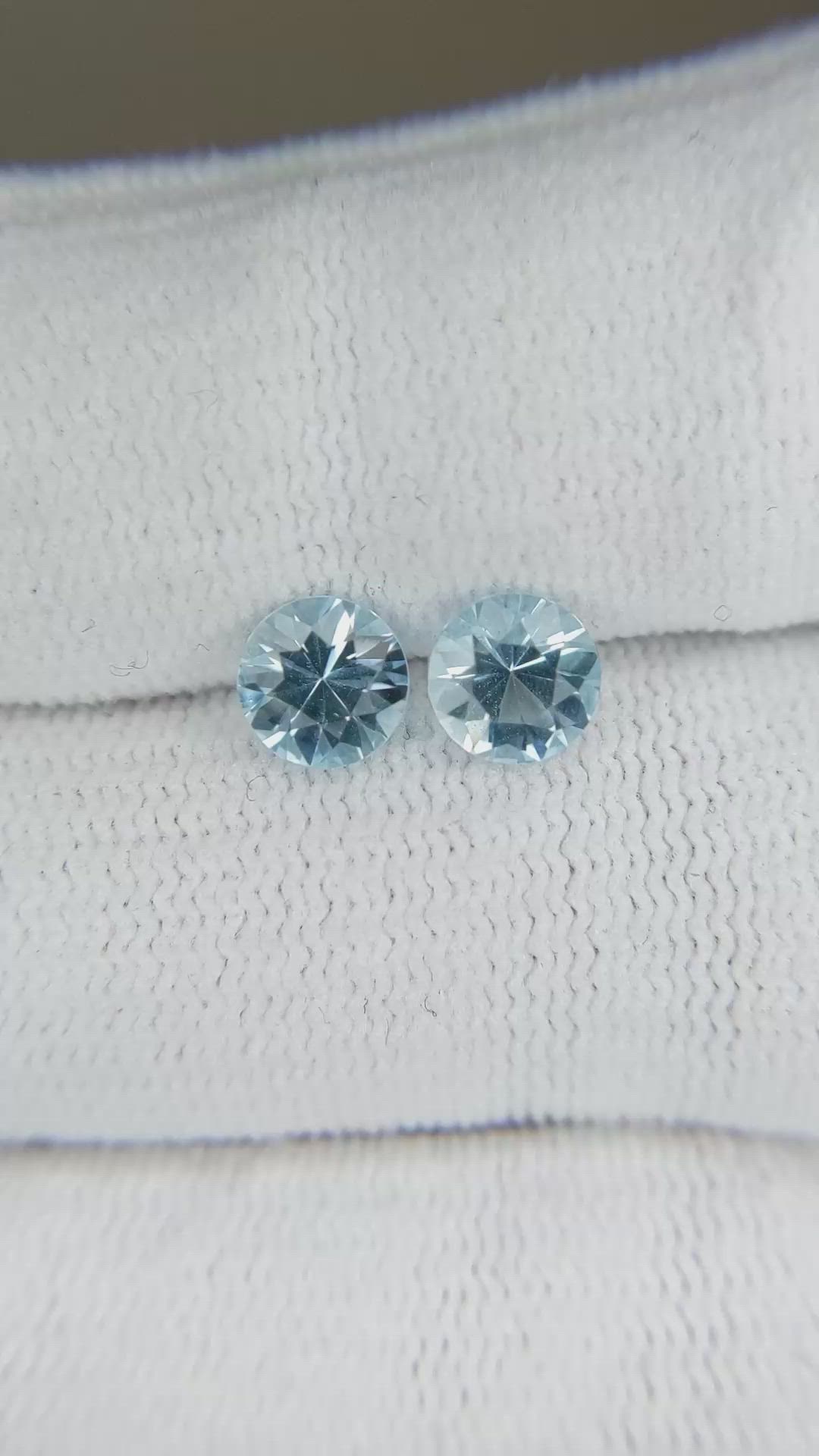 1.44&nbsp;Ct.Tw.Total Carat Weight Blue Aquamarine Pair from Brazil Size Video