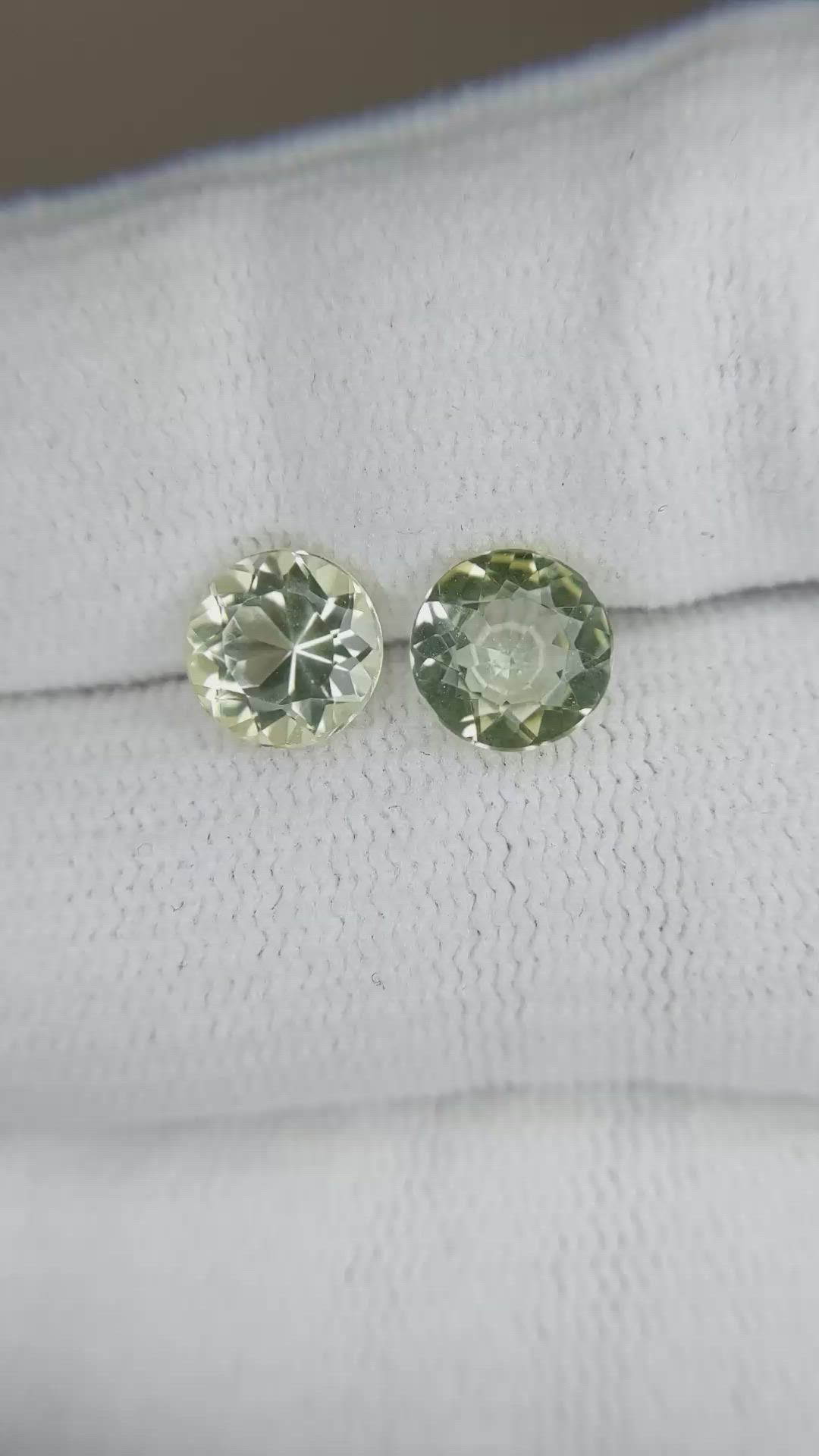2.66&nbsp;Ct.Tw.Total Carat Weight Greenish Yellow Tourmaline Pair from Brazil Size Video