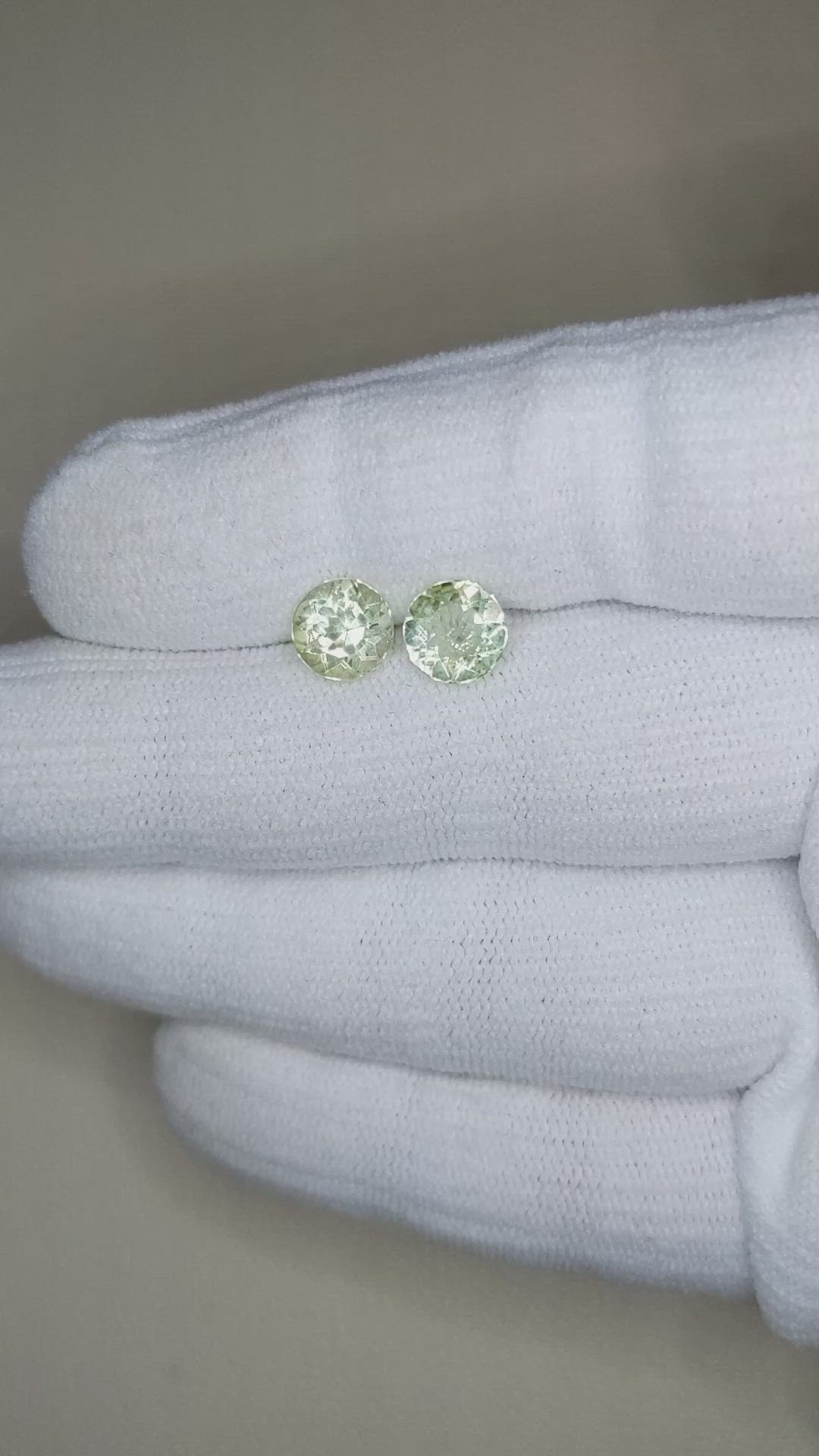 2.66&nbsp;Ct.Tw.Total Carat Weight Greenish Yellow Tourmaline Pair from Brazil Size Video