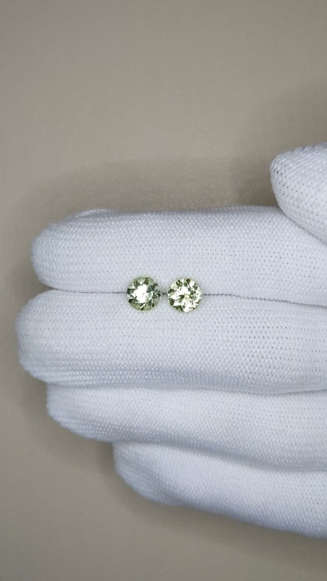 1.82 Ct.Tw.Total Carat Weight Greenish Yellow Tourmaline Pair from Brazil Size Video