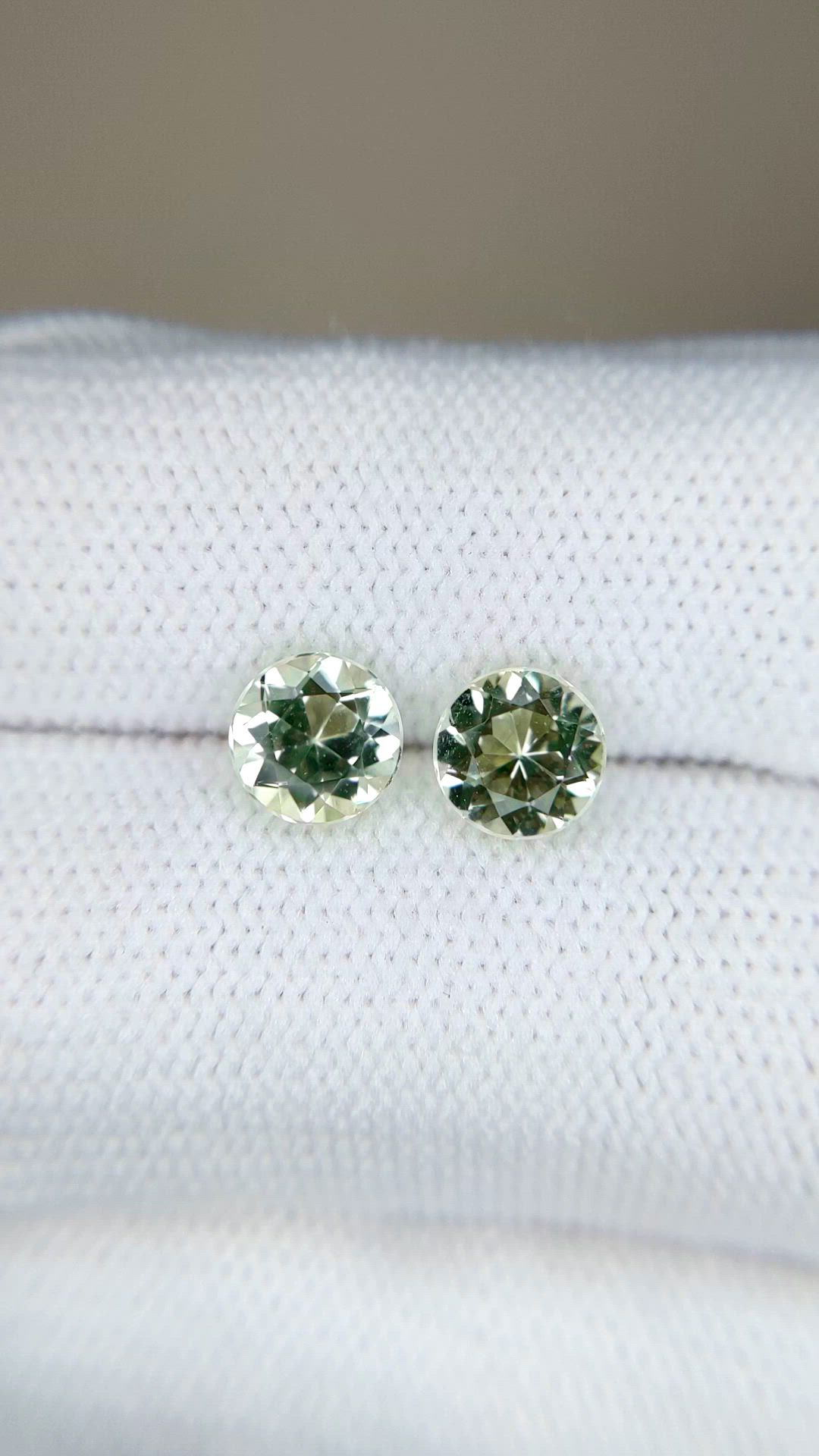 1.82 Ct.Tw.Total Carat Weight Greenish Yellow Tourmaline Pair from Brazil Size Video