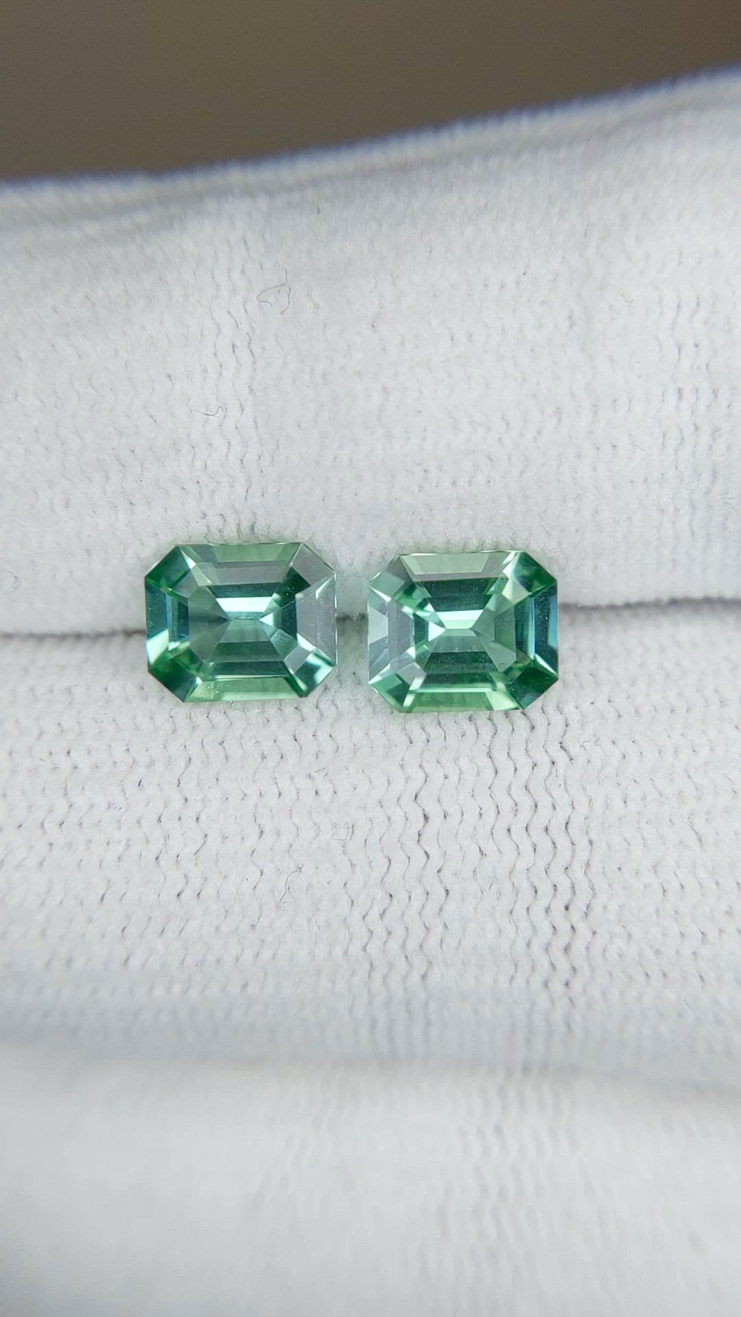 2.36&nbsp;Ct.Tw.Total Carat Weight Bluish Green Tourmaline Pair from Namibia Size Video