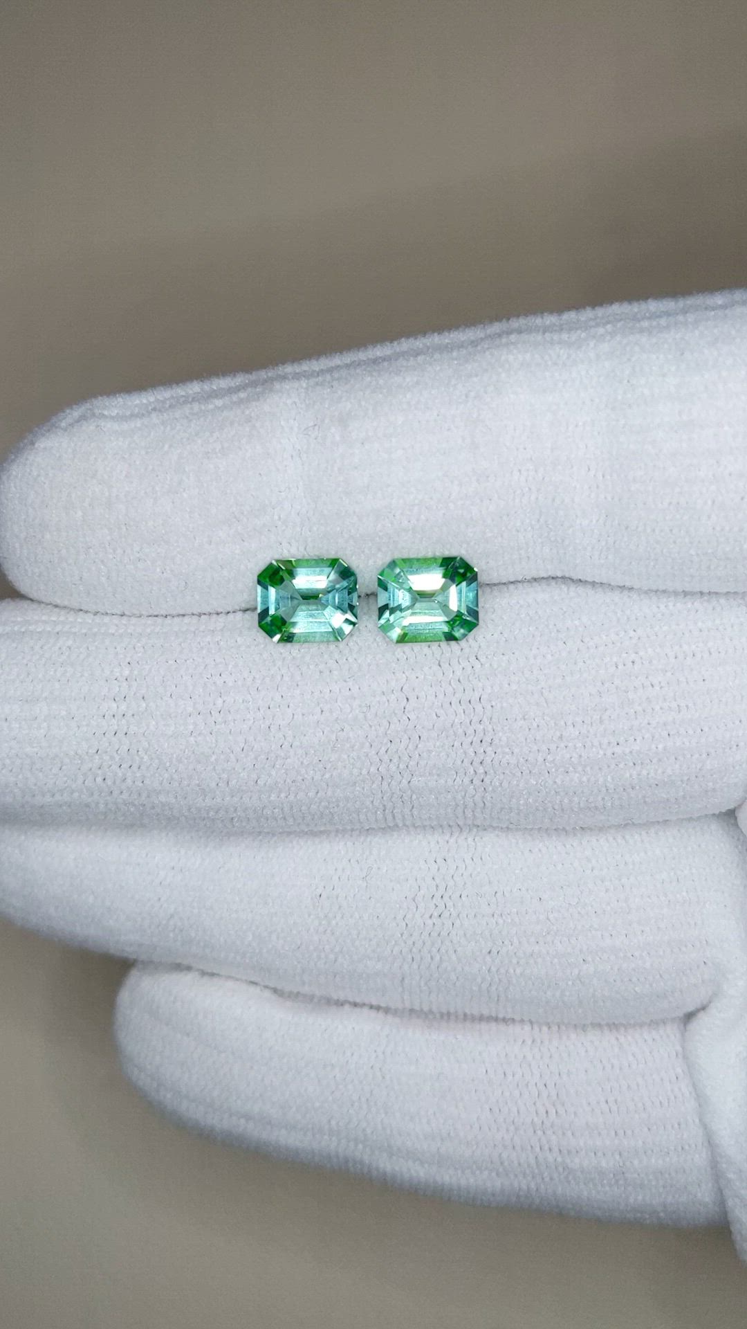 2.36&nbsp;Ct.Tw.Total Carat Weight Bluish Green Tourmaline Pair from Namibia Size Video