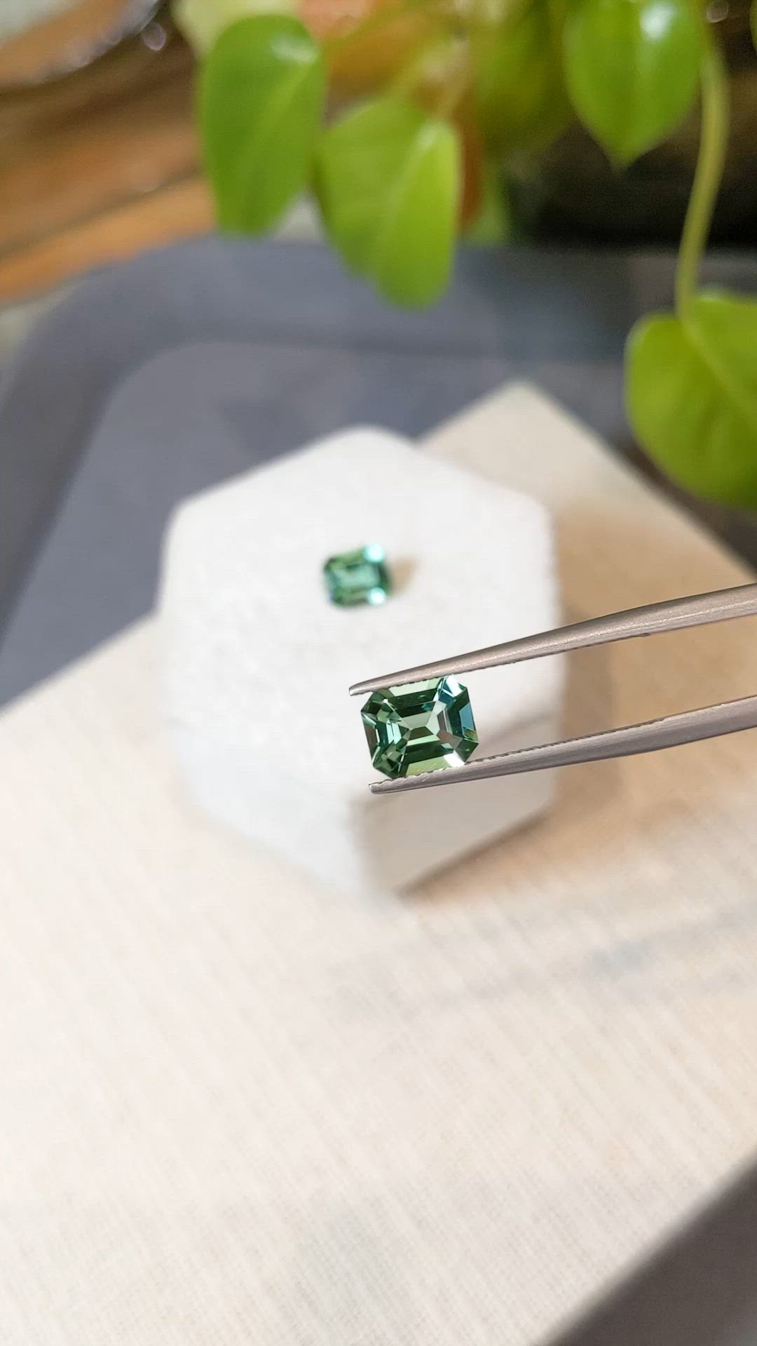 2.36&nbsp;Ct.Tw.Total Carat Weight Bluish Green Tourmaline Pair from Namibia Size Video