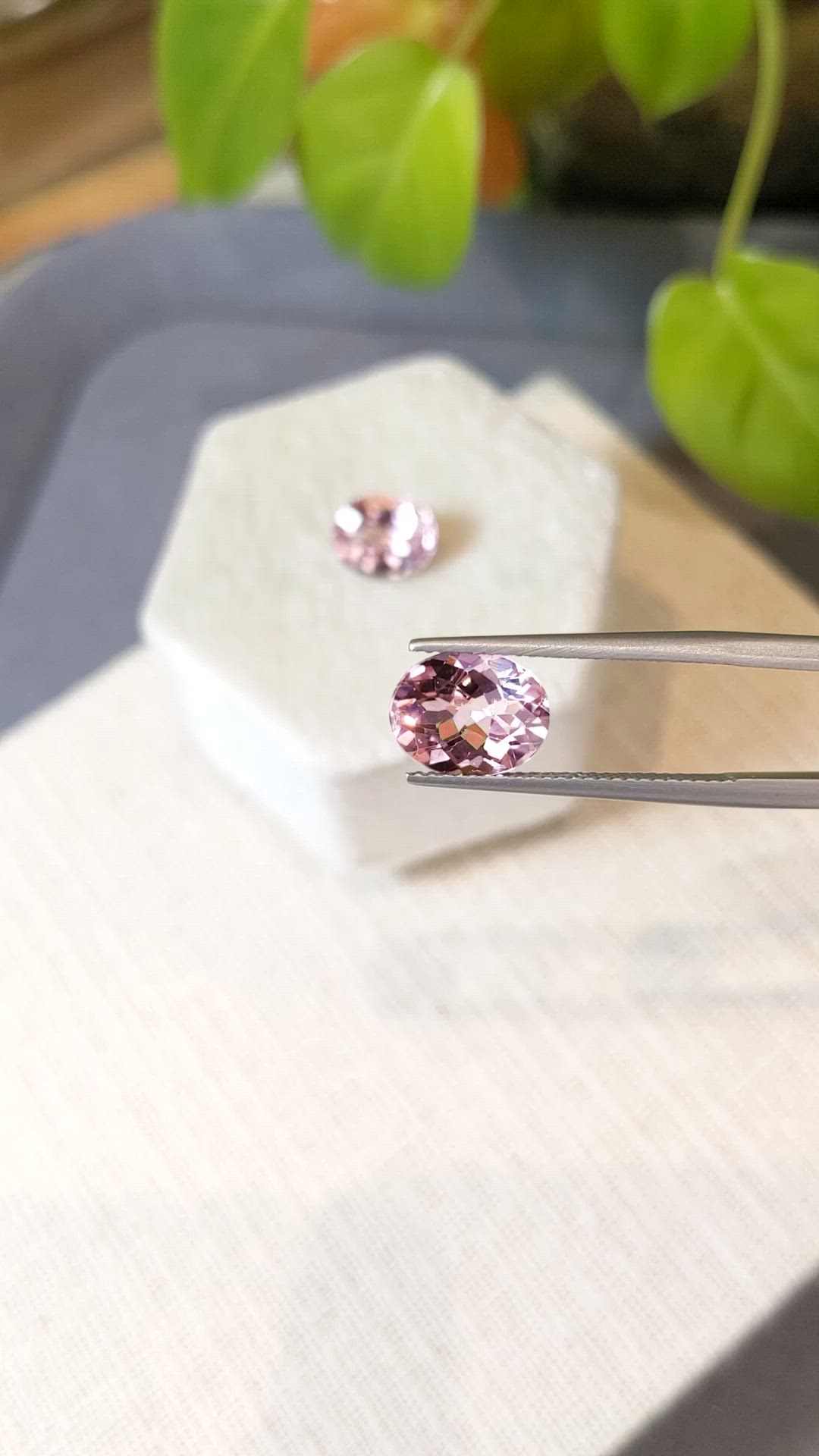 5.07 Ct.Tw.Total Carat Weight Pink Tourmaline Pair from Mozambique Size Video