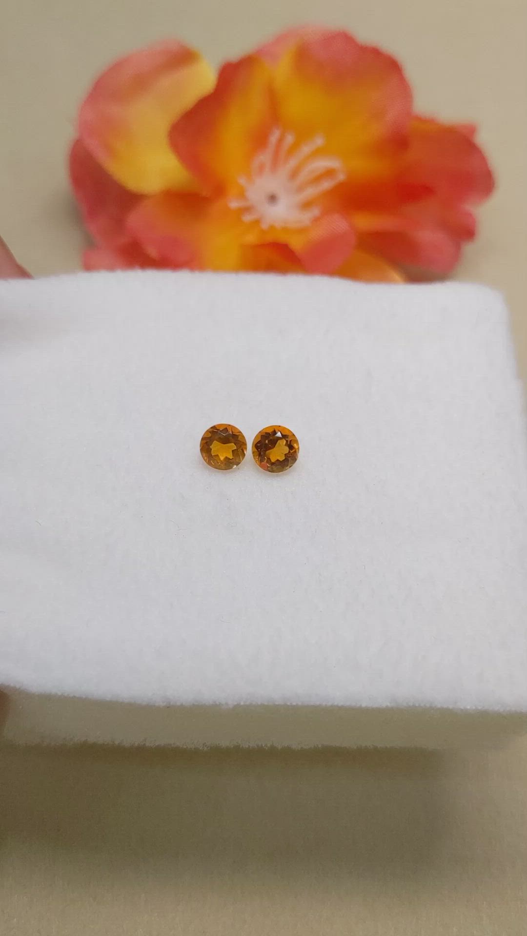 0.99&nbsp;Ct.Tw.Total Carat Weight Orange Madeira Citrine Pair from Brazil Size Video