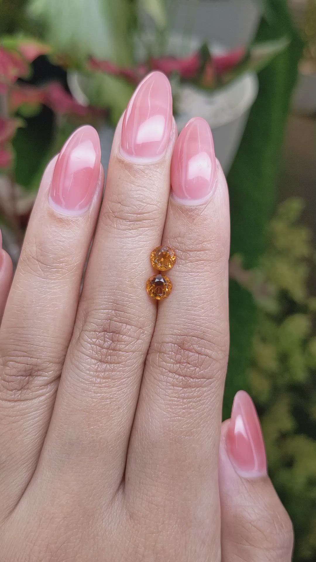 0.99&nbsp;Ct.Tw.Total Carat Weight Orange Madeira Citrine Pair from Brazil Size Video