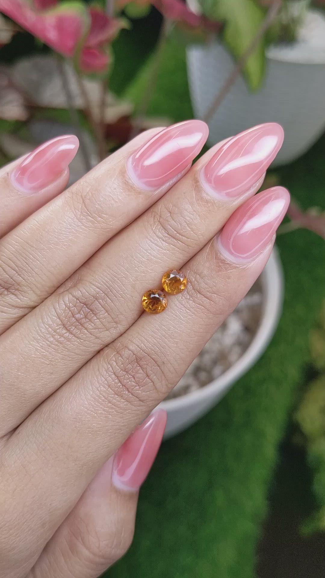 0.99&nbsp;Ct.Tw.Total Carat Weight Orange Madeira Citrine Pair from Brazil Size Video