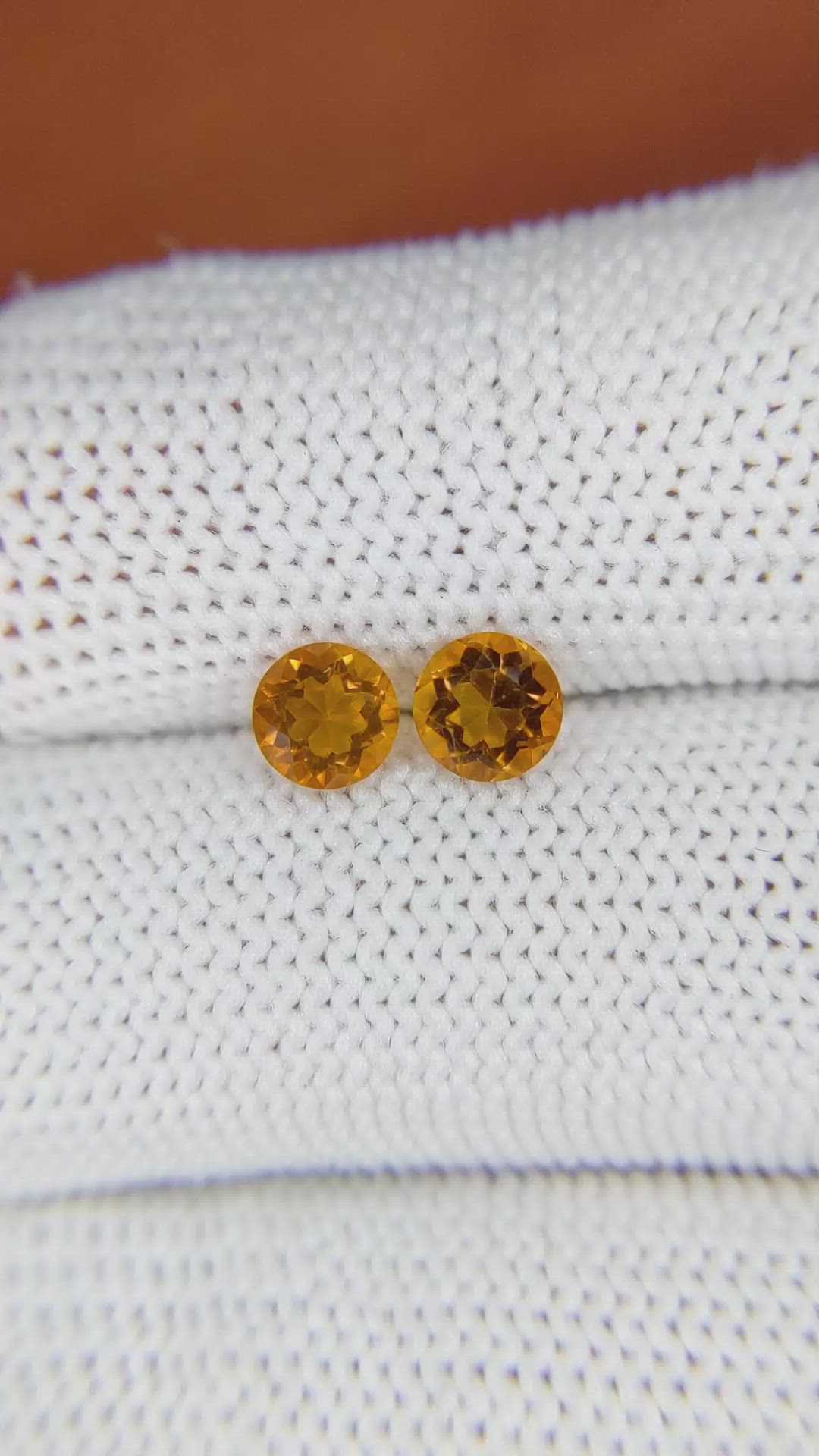 0.99&nbsp;Ct.Tw.Total Carat Weight Orange Madeira Citrine Pair from Brazil Size Video