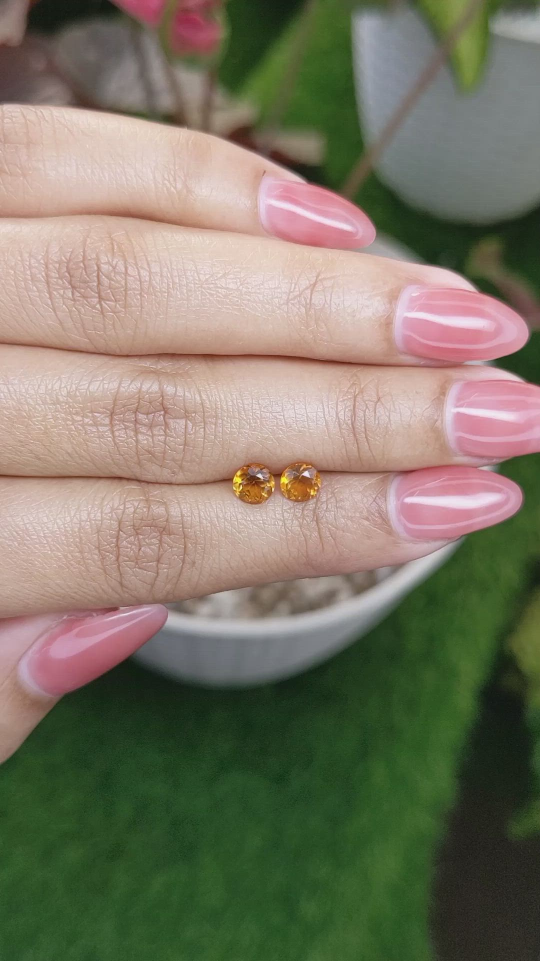 0.99&nbsp;Ct.Tw.Total Carat Weight Orange Madeira Citrine Pair from Brazil Size Video
