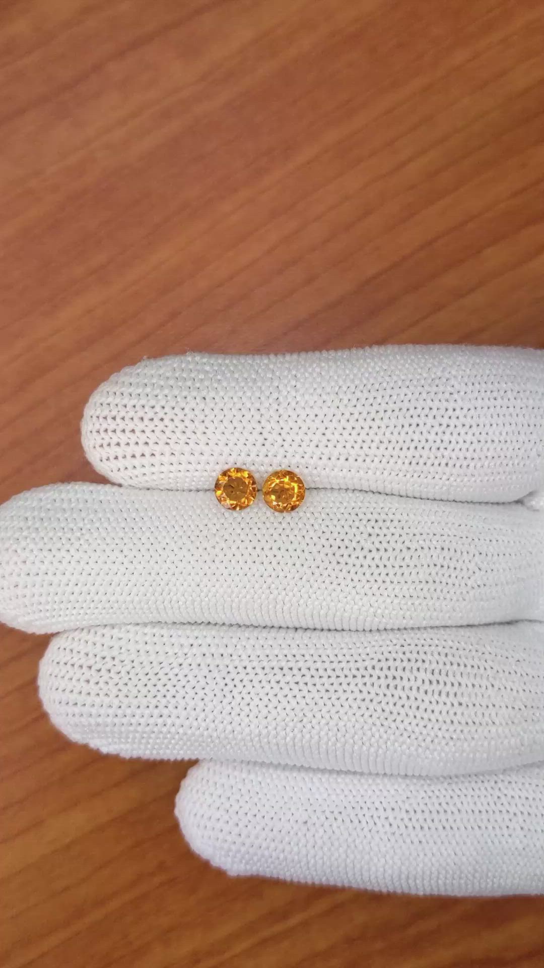0.89&nbsp;Ct.Tw.Total Carat Weight Yellowish Orange Madeira Citrine Pair from Brazil Size Video