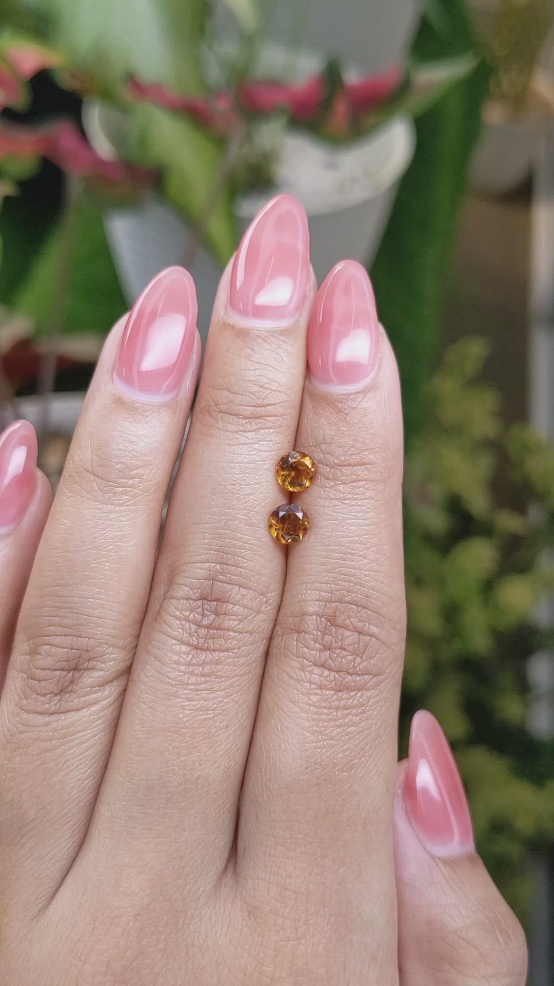 0.89&nbsp;Ct.Tw.Total Carat Weight Yellowish Orange Madeira Citrine Pair from Brazil Size Video