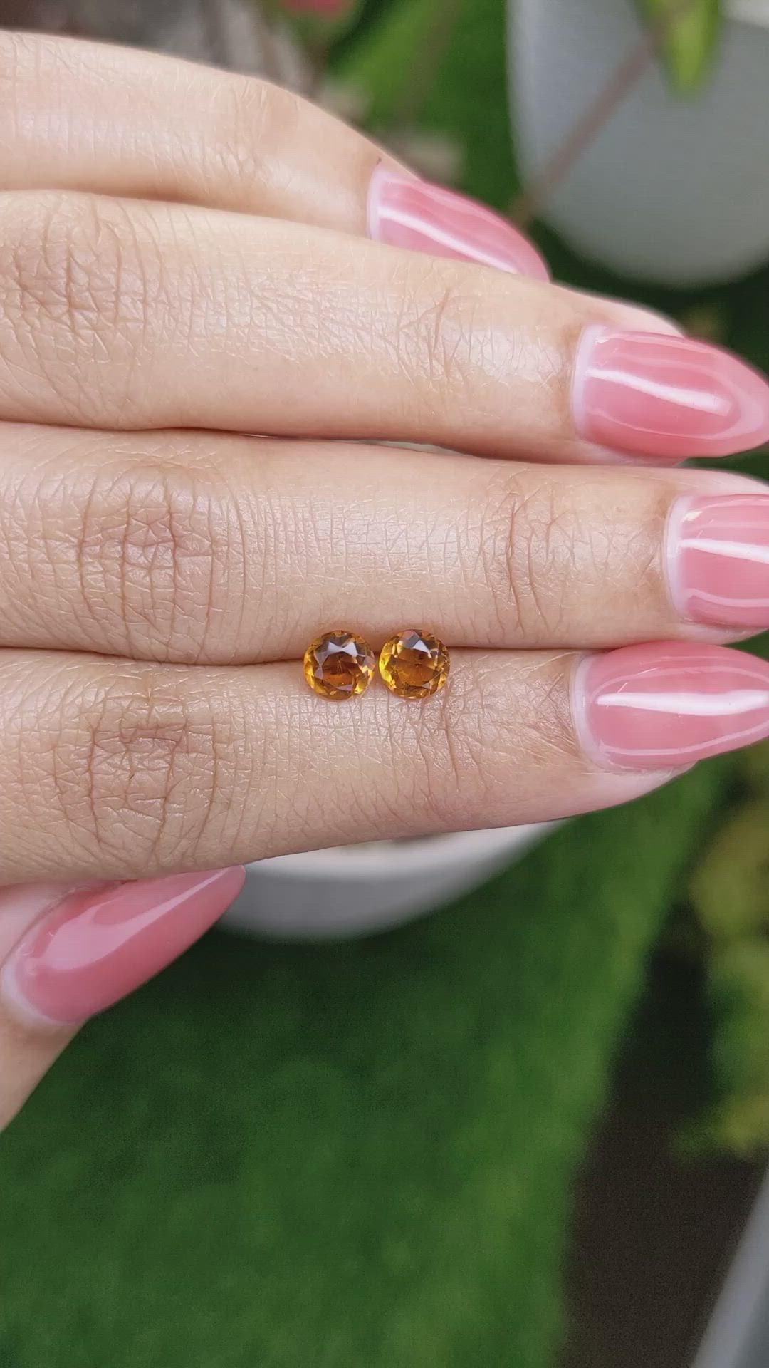 0.90&nbsp;Ct.Tw.Total Carat Weight Yellowish Orange Madeira Citrine Pair from Brazil Size Video