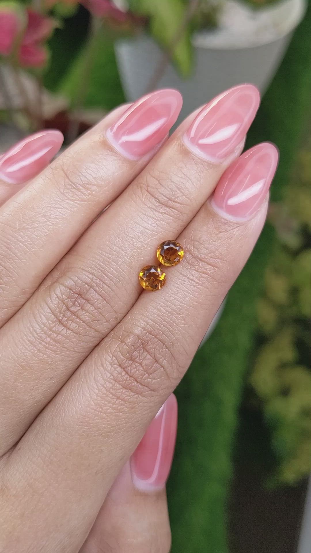 0.90&nbsp;Ct.Tw.Total Carat Weight Yellowish Orange Madeira Citrine Pair from Brazil Size Video