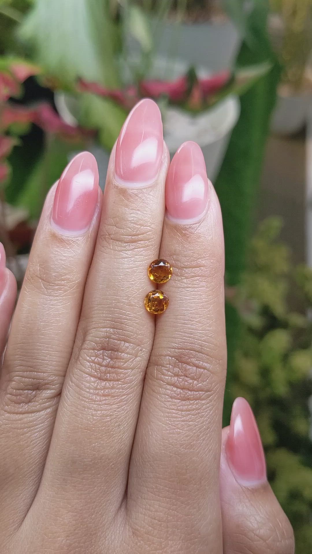 0.86&nbsp;Ct.Tw.Total Carat Weight Yellowish Orange Madeira Citrine Pair from Brazil Size Video