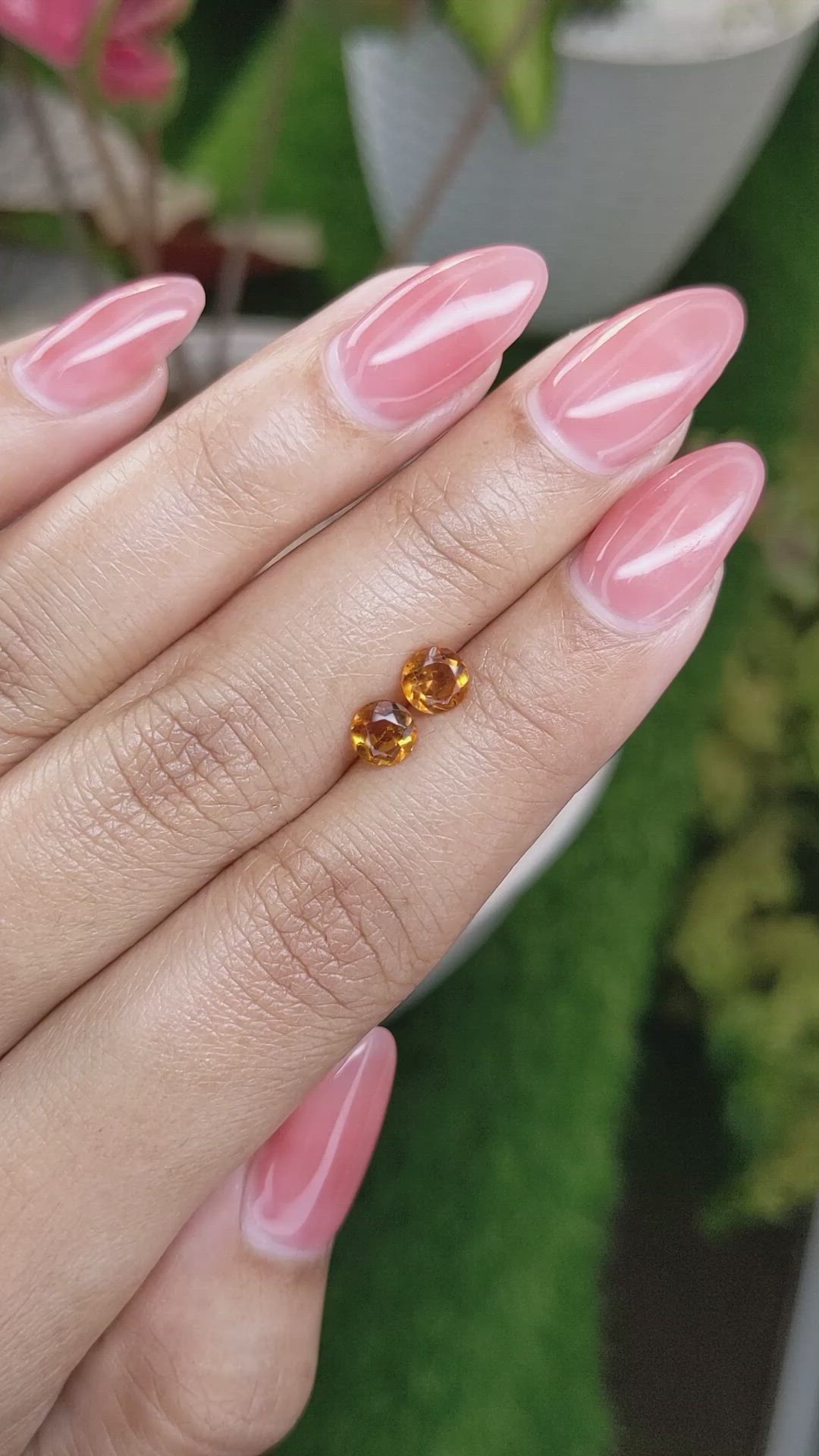 0.86&nbsp;Ct.Tw.Total Carat Weight Yellowish Orange Madeira Citrine Pair from Brazil Size Video
