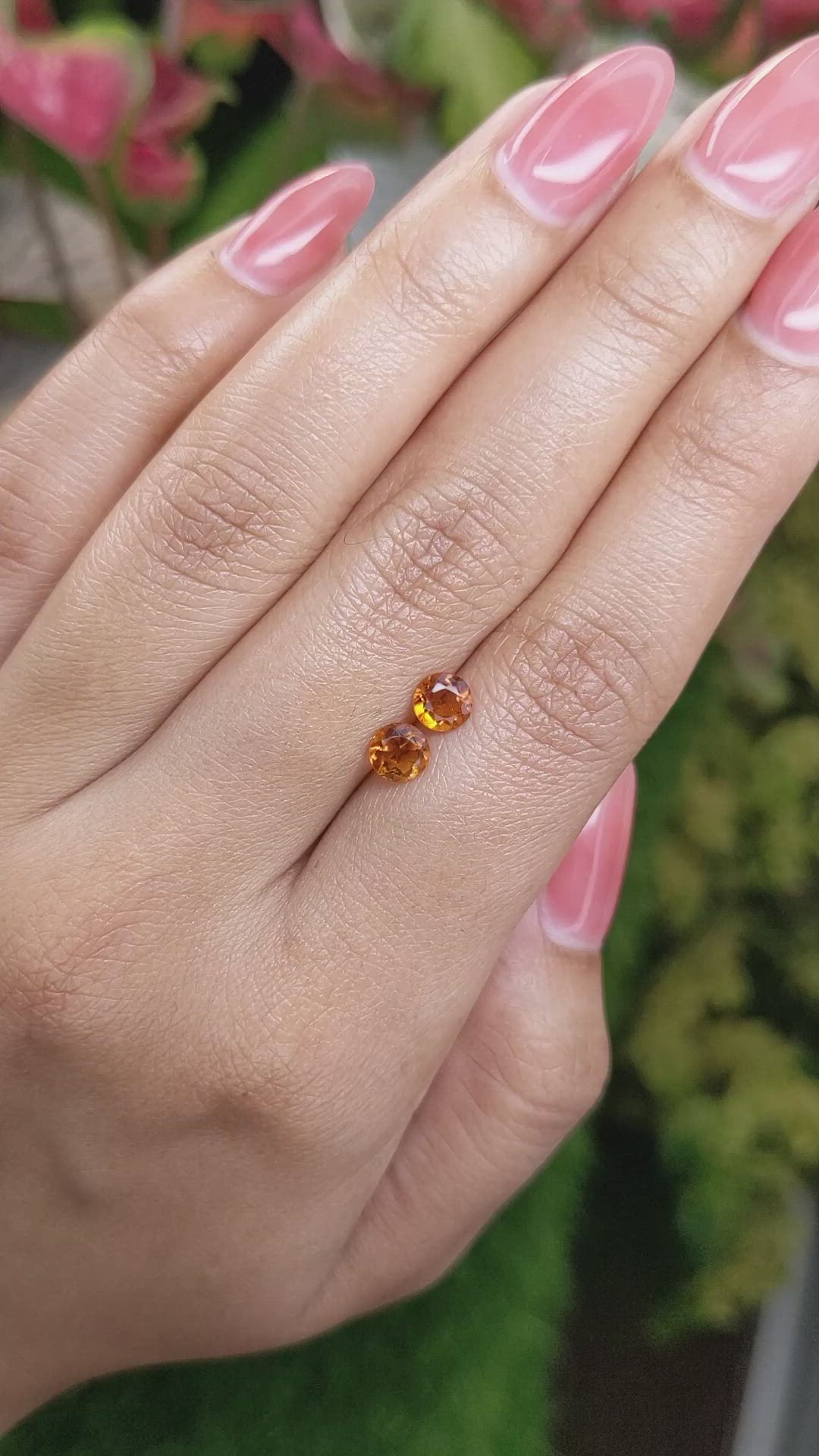 0.88&nbsp;Ct.Tw.Total Carat Weight Orange Madeira Citrine Pair from Brazil Size Video