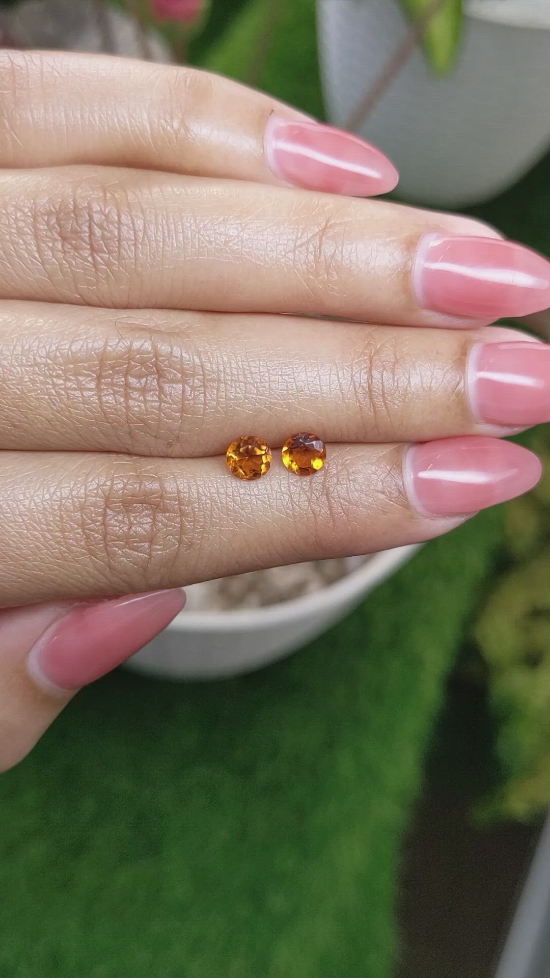 0.88&nbsp;Ct.Tw.Total Carat Weight Orange Madeira Citrine Pair from Brazil Size Video